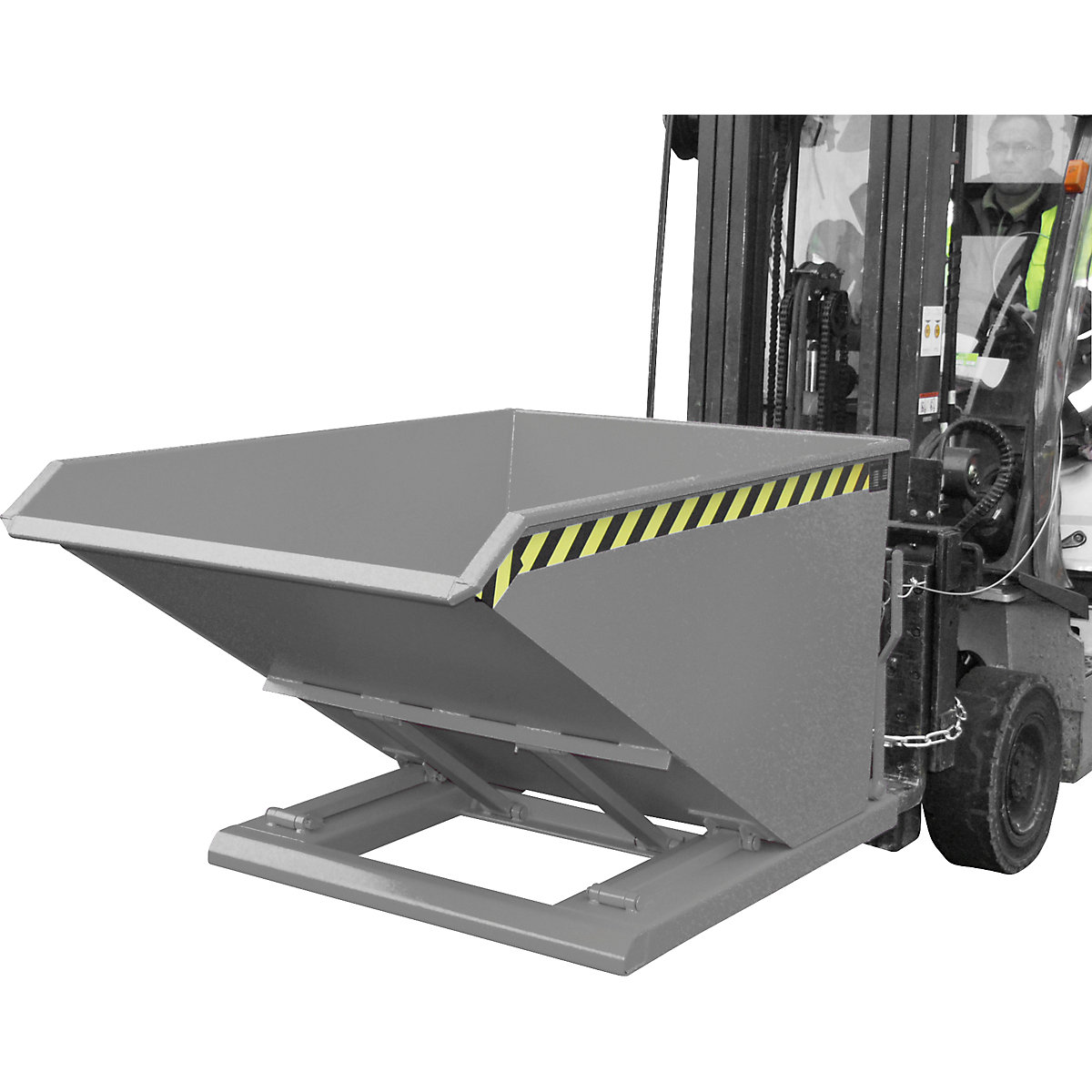 Recipiente basculante, forma de construção extremamente baixa, sem chassi – eurokraft pro, volume 1,0 m³, cinzento rato-0