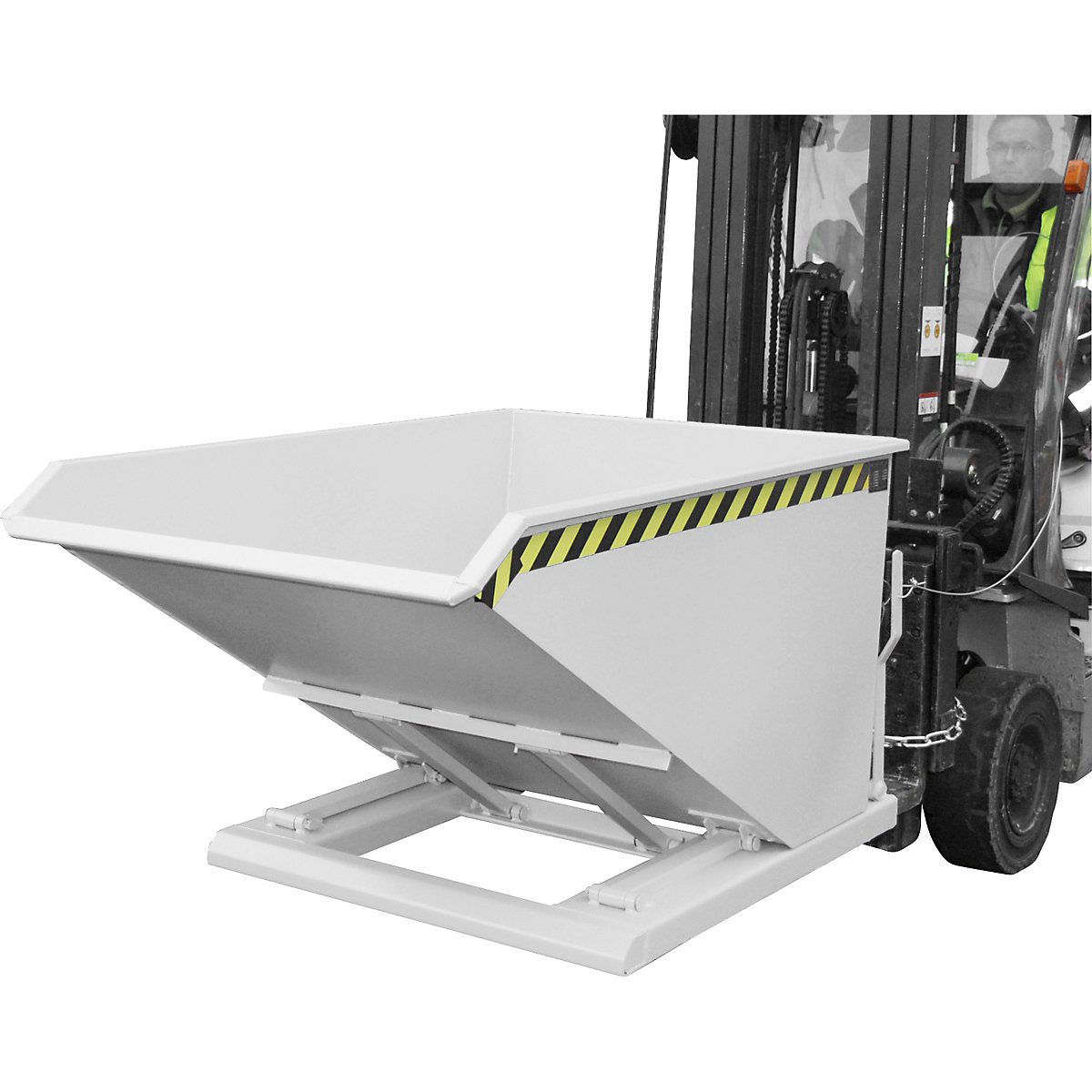 Recipiente basculante, forma de construção extremamente baixa, sem chassi – eurokraft pro, volume 1,0 m³, galvanizado a fogo-0