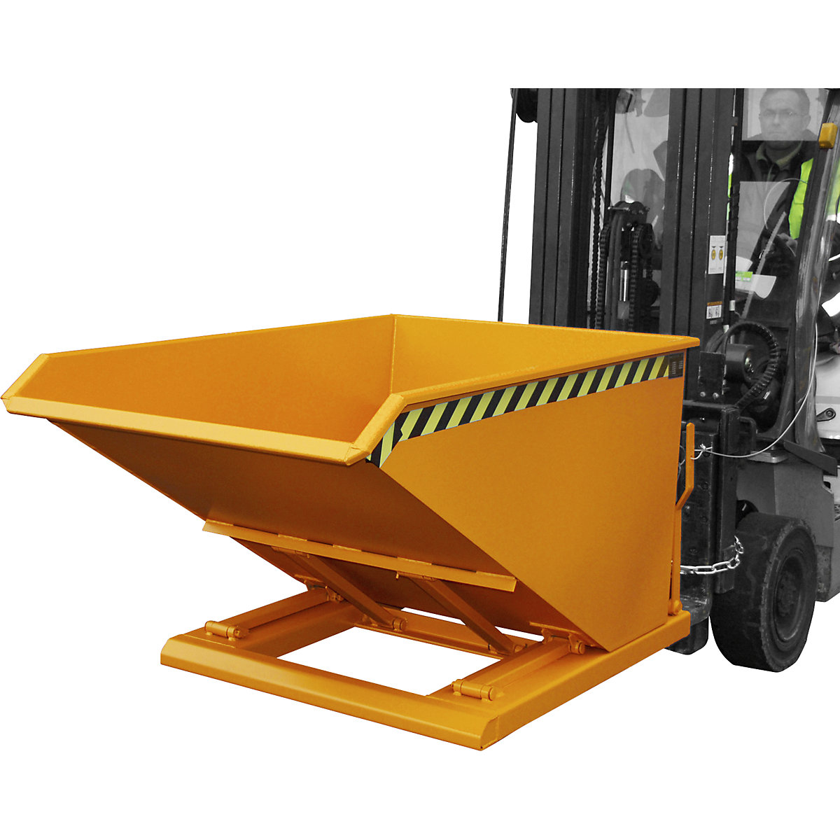 Recipiente basculante, forma de construção extremamente baixa, sem chassi – eurokraft pro, volume 0,75 m³, amarelo alaranjado-0