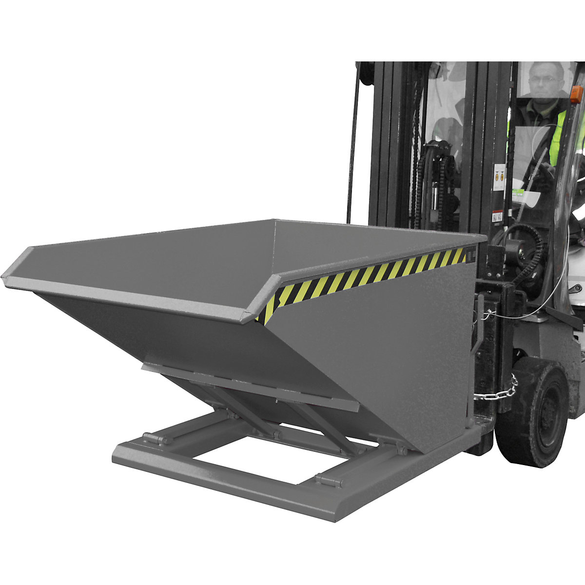 Recipiente basculante, forma de construção extremamente baixa, sem chassi – eurokraft pro, volume 0,75 m³, cinzento rato-0