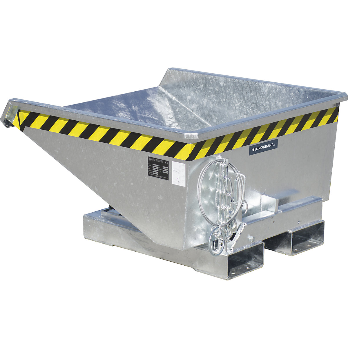 Recipiente basculante incl. mecanismo de movimentação – eurokraft pro, volume 0,225 m³, CxLxA 960 x 925 x 540 mm, galvanizado a fogo-0