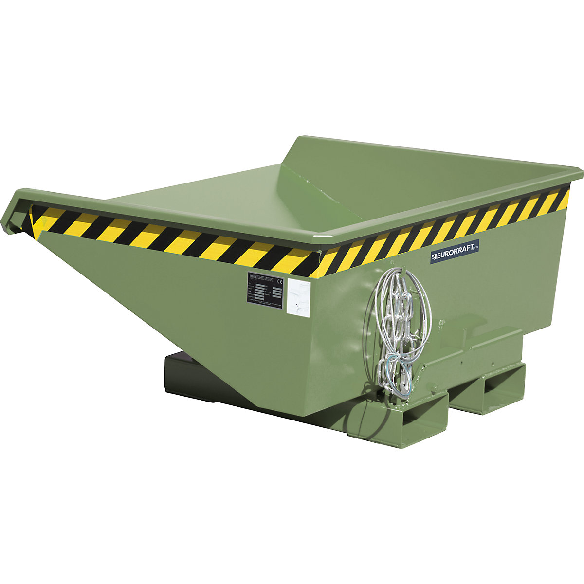 Recipiente basculante incl. mecanismo de movimentação – eurokraft pro, volume 0,225 m³, CxLxA 960 x 925 x 540 mm, verde-0