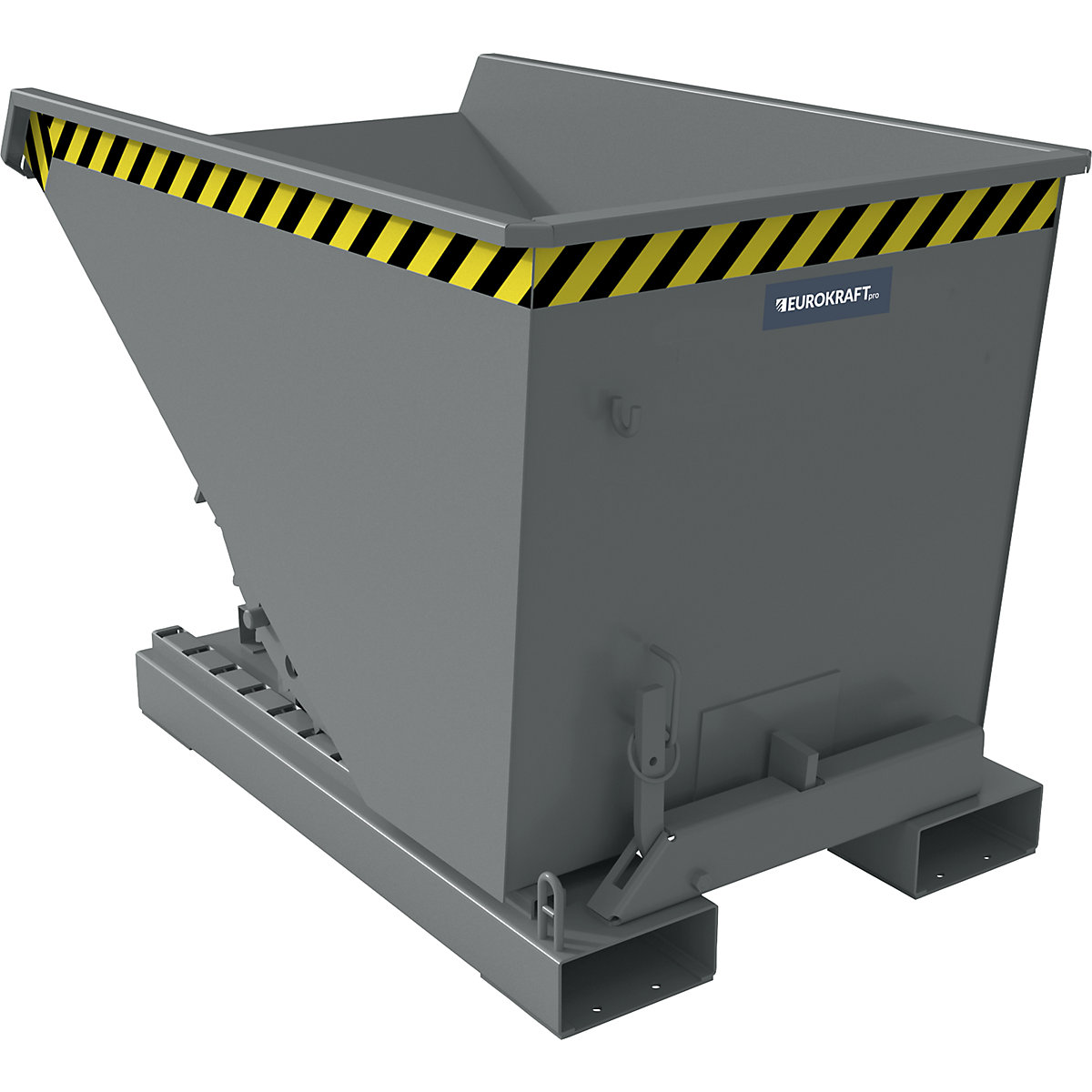 Recipiente basculante incl. mecanismo de movimentação – eurokraft pro, volume 0,3 m³, CxLxA 1260 x 770 x 835 mm, cinzento-0