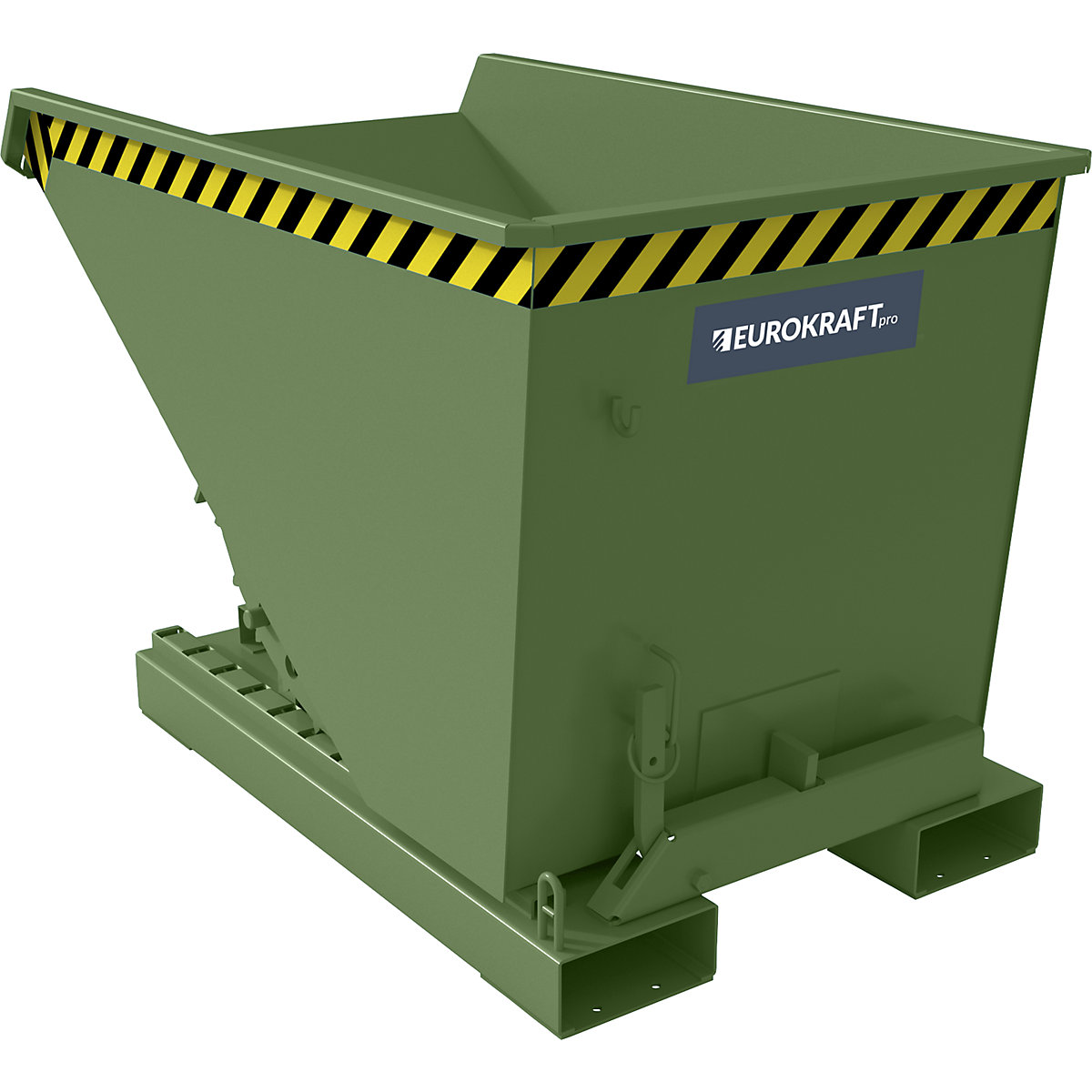 Recipiente basculante incl. mecanismo de movimentação – eurokraft pro, volume 0,3 m³, CxLxA 1260 x 770 x 835 mm, verde-0