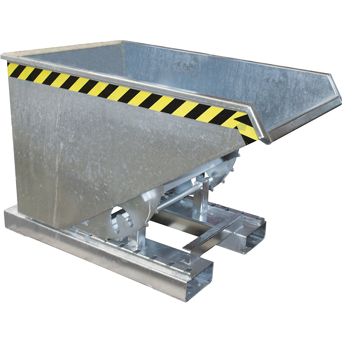 Recipiente basculante incl. mecanismo de movimentação – eurokraft pro, volume 0,3 m³, CxLxA 1260 x 770 x 835 mm, galvanizado a fogo-0