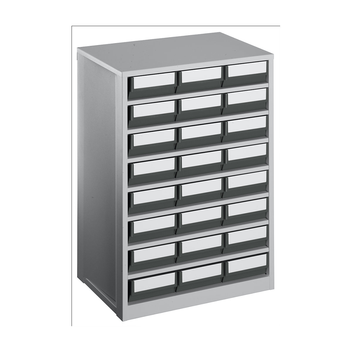 Armazenagem em gavetas, capacidade de carga da armação 240 kg, AxLxP 862 x 600 x 417 mm, 24 gavetas, gavetas em cinzento-0