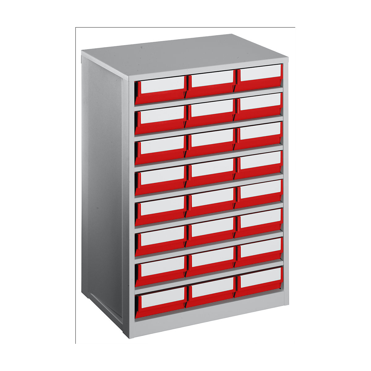 Armazenagem em gavetas, capacidade de carga da armação 240 kg, AxLxP 862 x 600 x 417 mm, 24 gavetas, gavetas em vermelho-0