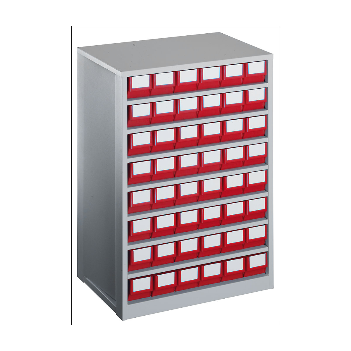 Armazenagem em gavetas, capacidade de carga da armação 240 kg, AxLxP 862 x 600 x 417 mm, 48 gavetas, gavetas em vermelho-0