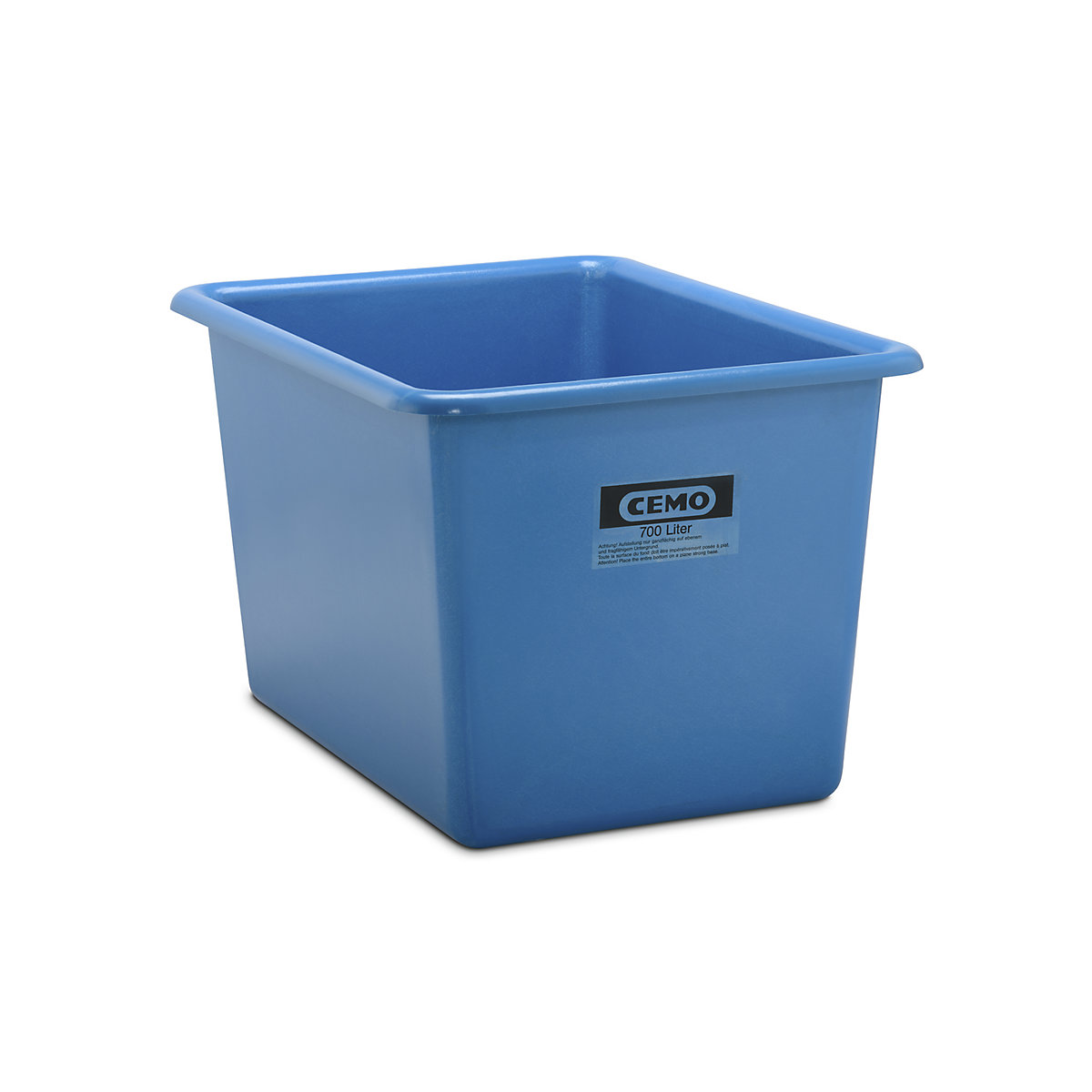 Recipientes grandes em plástico reforçado a fibra de vidro – CEMO, capacidade 700 l, CxLxA 1320 x 970 x 800 mm, azul-0