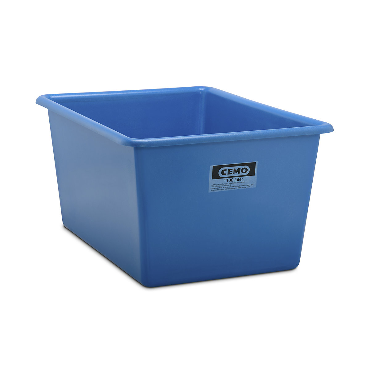 Recipientes grandes em plástico reforçado a fibra de vidro – CEMO, capacidade 1100 l, CxLxA 1620 x 1190 x 800 mm, azul-0
