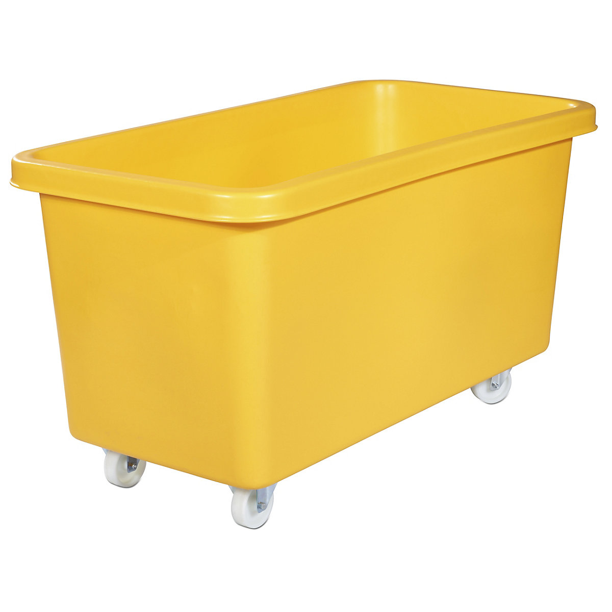 Recipientes retangulares em polietileno, móvel, capacidade de 450 l, amarelo-0