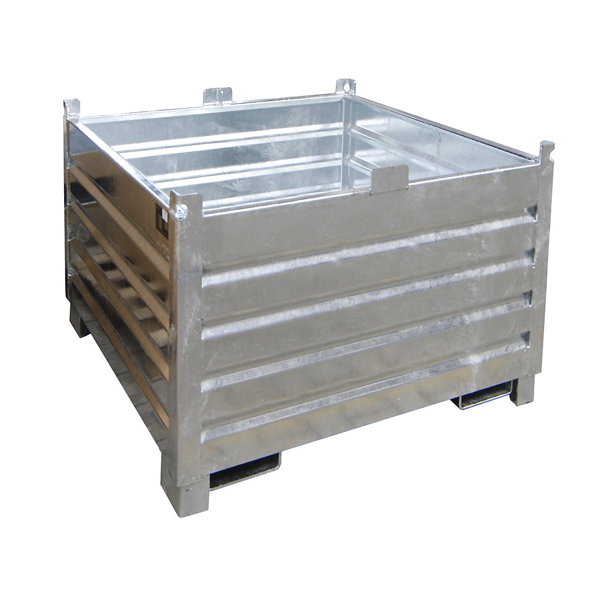 Recipiente coletor – eurokraft pro, volume 1,0 m³, galvanizado a fogo-0