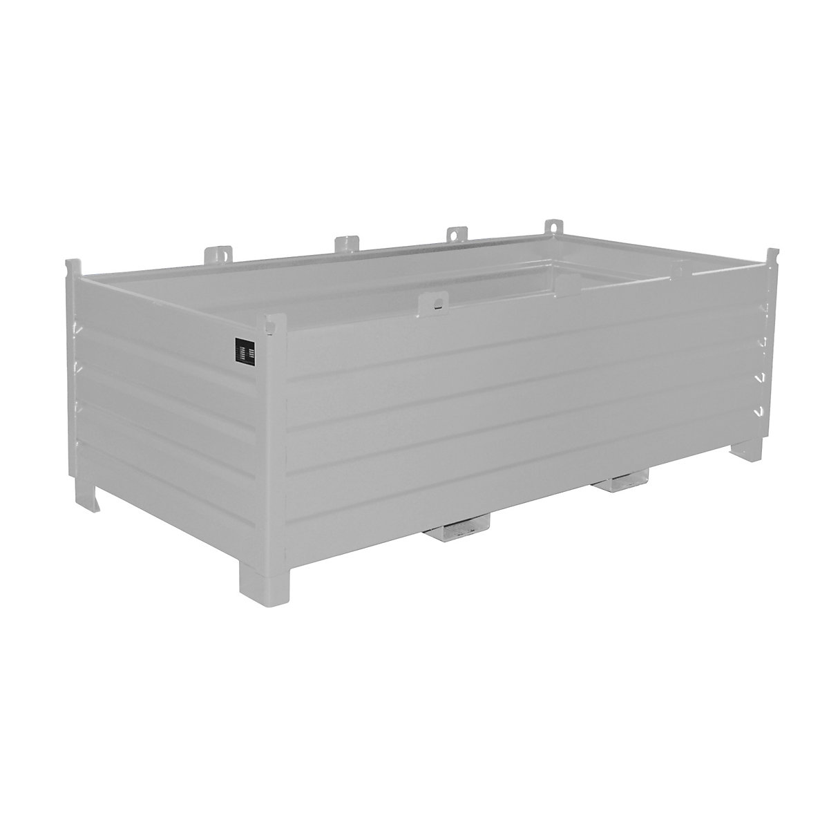 Recipiente coletor – eurokraft pro, volume 2,0 m³, galvanizado a fogo-0