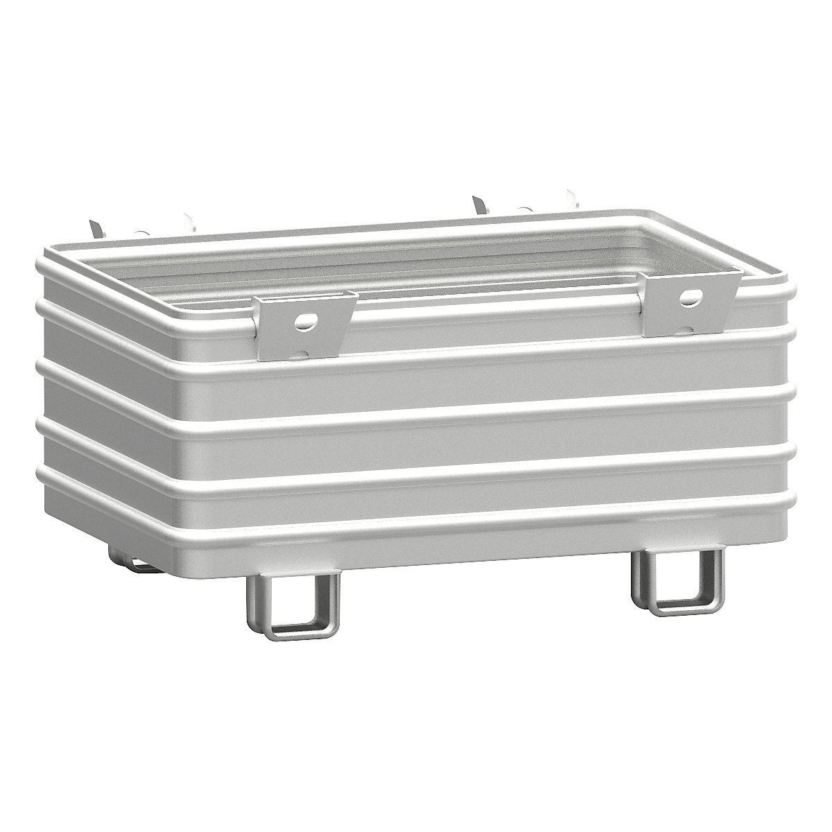 Recipiente empilhável para cargas pesadas – Heson, LxC 800 x 1200 mm, com pés em U, galvanizado a fogo, a partir de 1 unid.-0