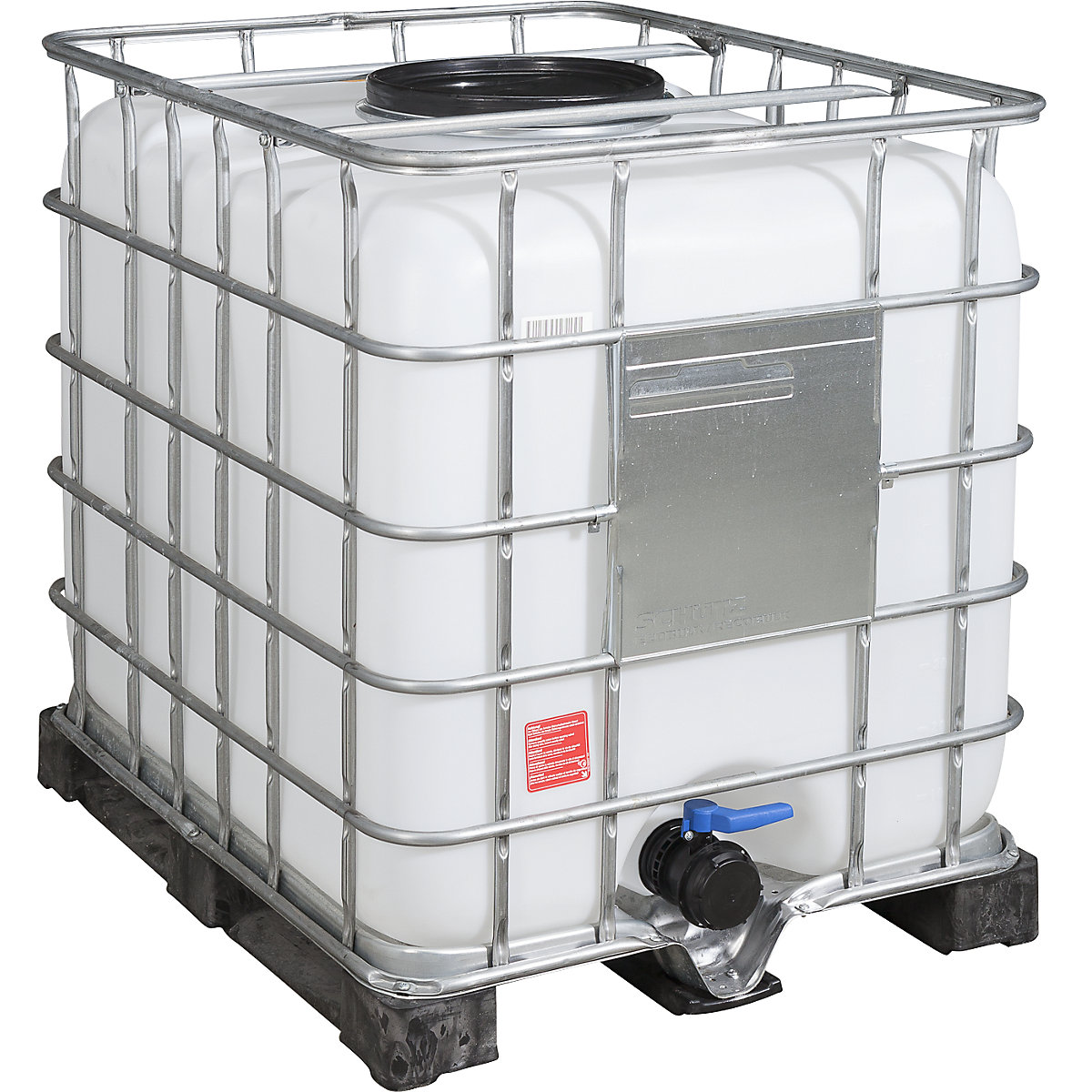 Depósito IBC RECOBULK, volume 1000 l, sobre palete de PE, abertura DN 400 mm/saída DN 80 mm-0