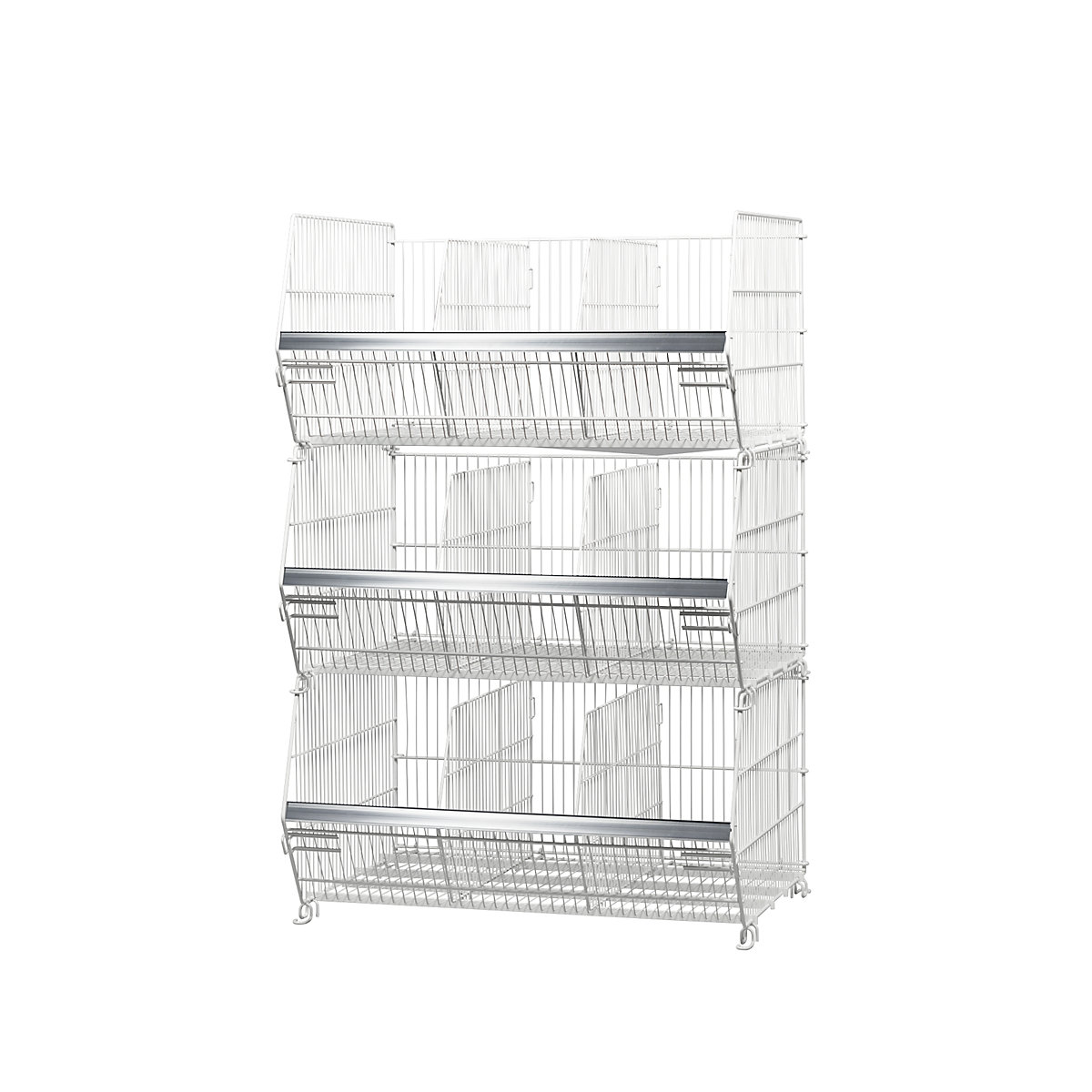 Cesto encajable, L x A x H 480 x 600 x 300 mm, blanco puro-0