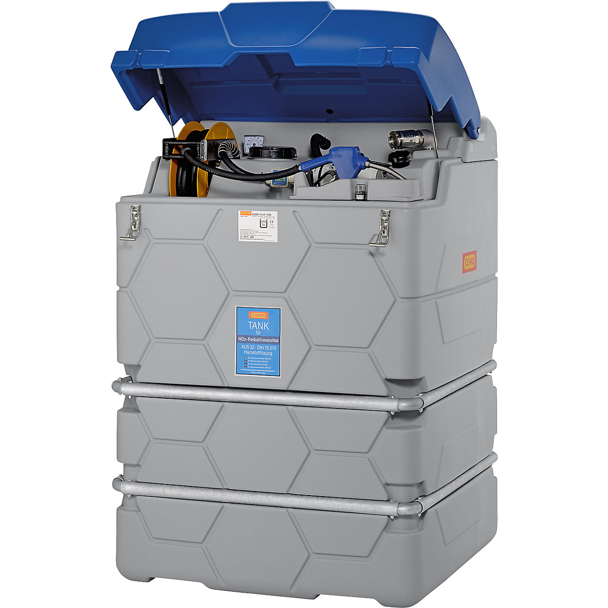 Depósito CUBE para AUS 32 (AdBlue®) – CEMO, Outdoor Premium, con tapa abatible, altura 1800 mm, capacidad 1500 l-0