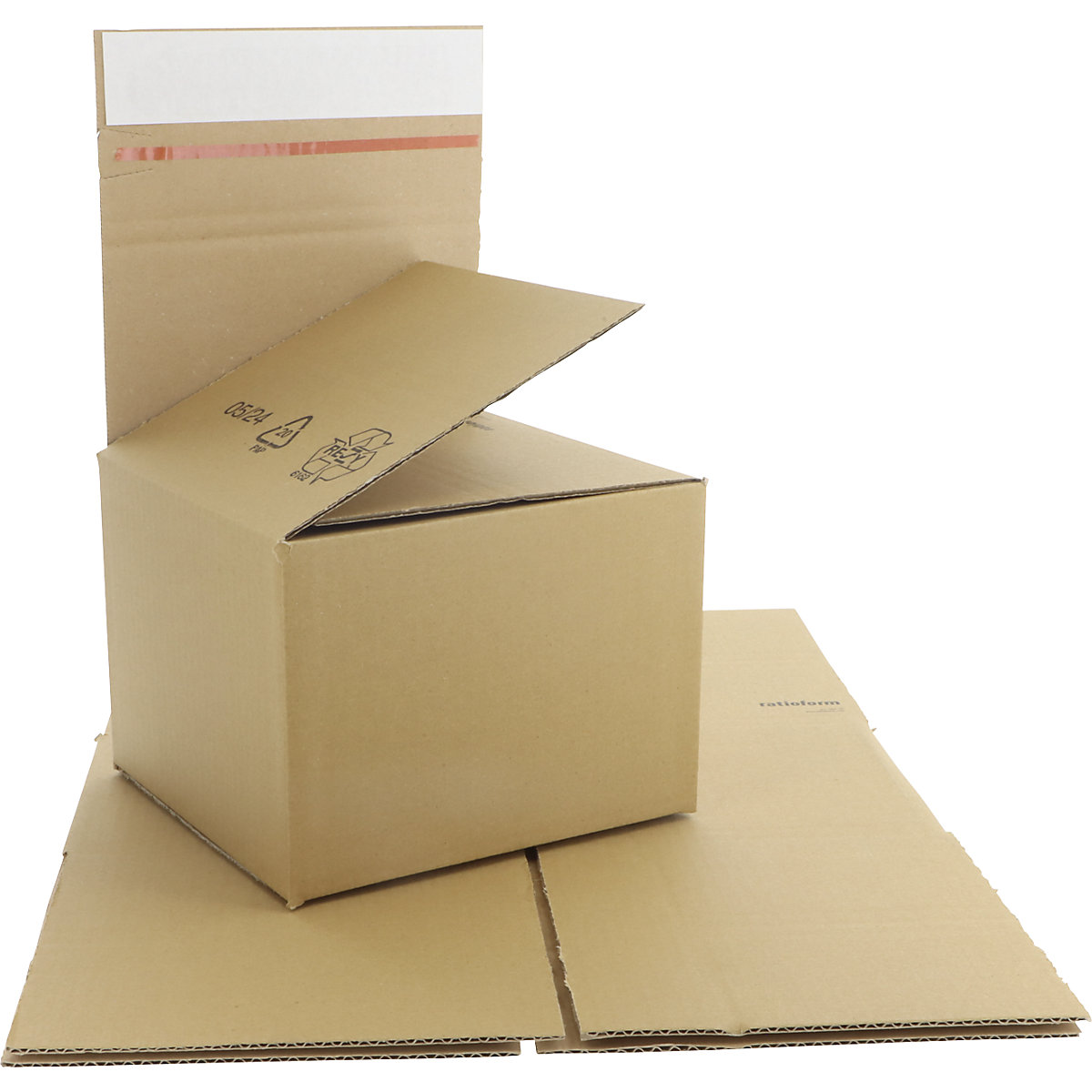 Readybox cardboard box – ratioform, with self adhesive seal, LxWxH 335 x 245 x 249 mm, C4, 12+ items-1