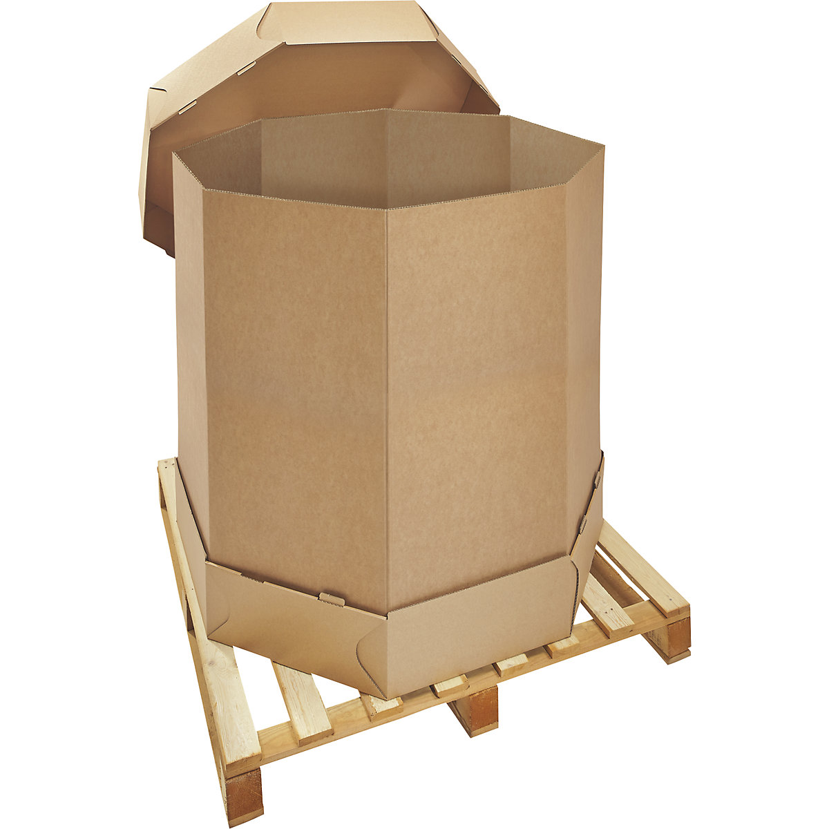 Carton octogonal Octabin – ratioform, triple cannelure, L x l x h 1070 x 1070 x 1050 mm, capacité 1000 l-0