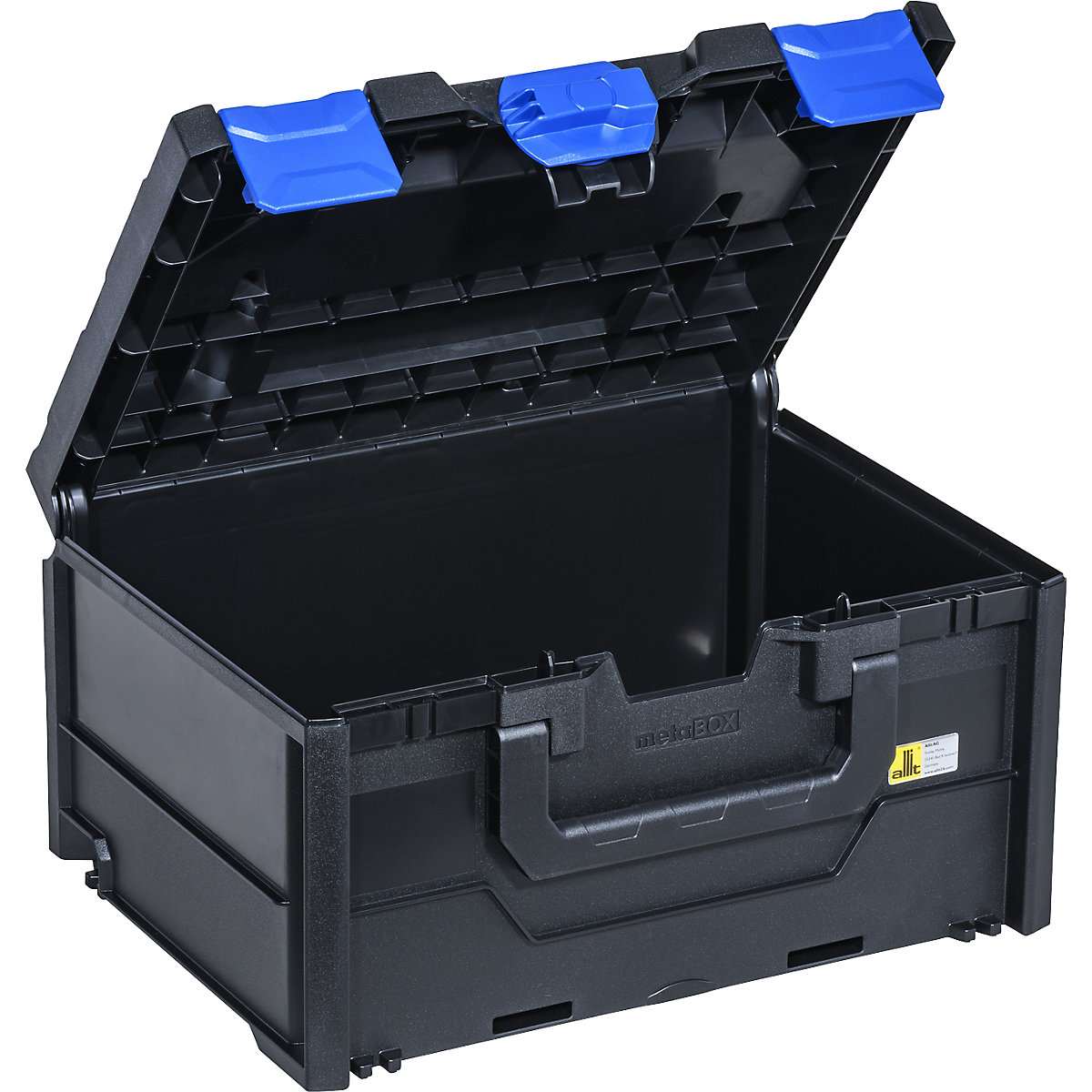 Scatola per trasporto e stoccaggio, nero/blu, ABS, dimensioni esterne lungh. x largh. x alt. 396 x 296 x 215 mm-0