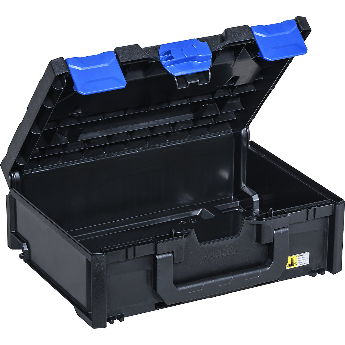 Scatola per trasporto e stoccaggio, nero/blu, ABS, dimensioni esterne lungh. x largh. x alt. 396 x 296 x 145 mm-0
