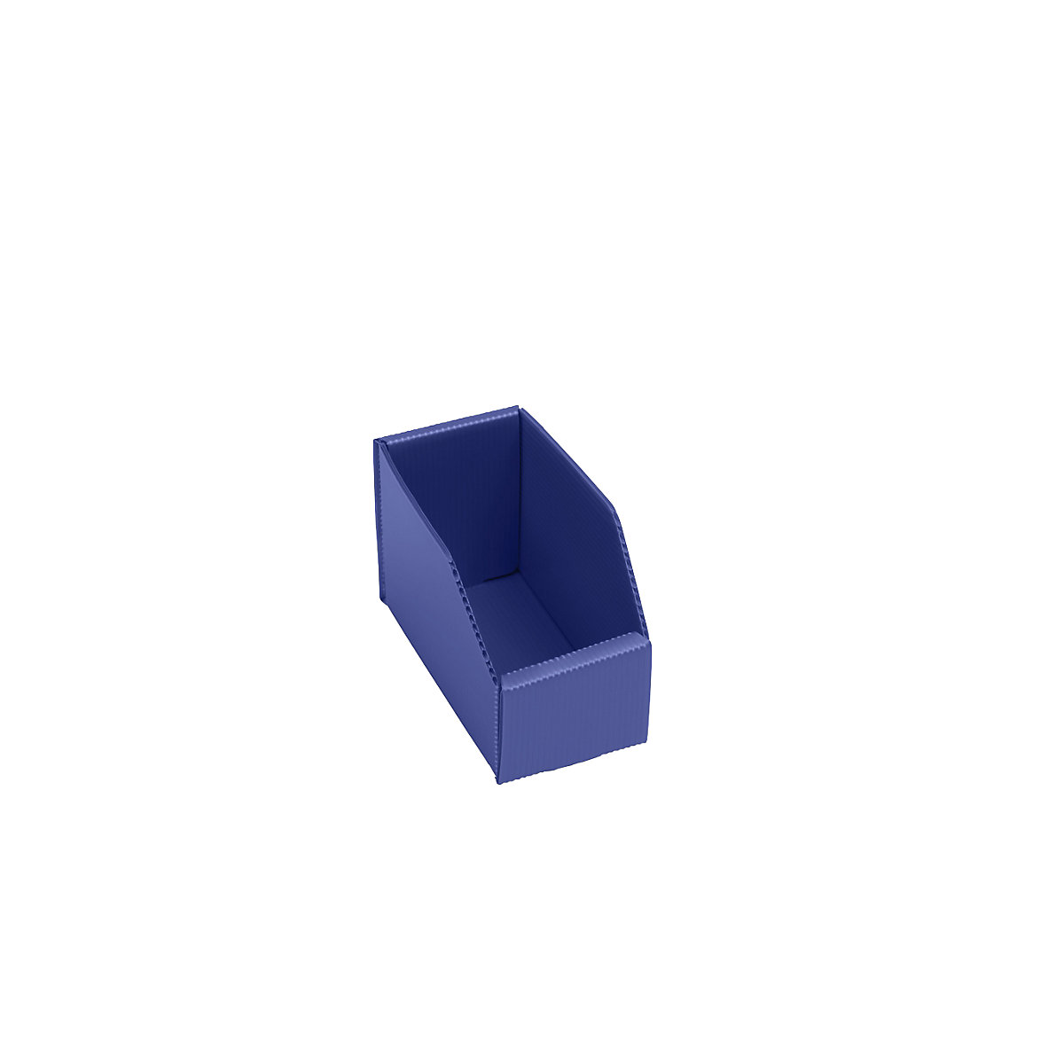Cassettina in plastica per scaffali, pieghevole, lungh. x largh. x alt. 150 x 75 x 100 mm, blu, conf. da 25 pz.-0