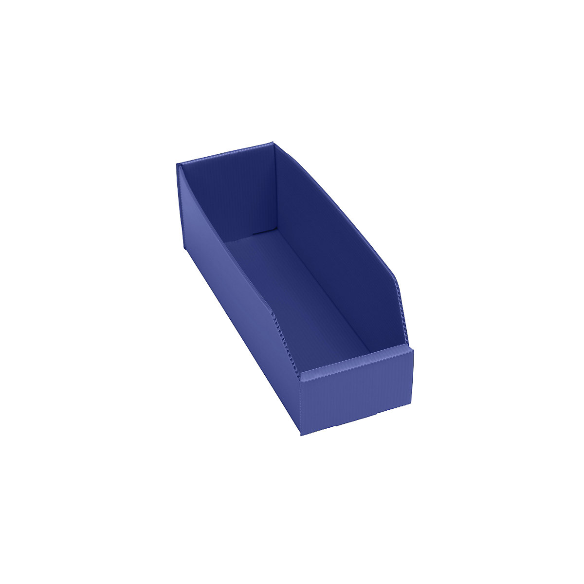 Cassettina in plastica per scaffali, pieghevole, lungh. x largh. x alt. 300x100x100 mm, blu, conf. da 25 pz.-0