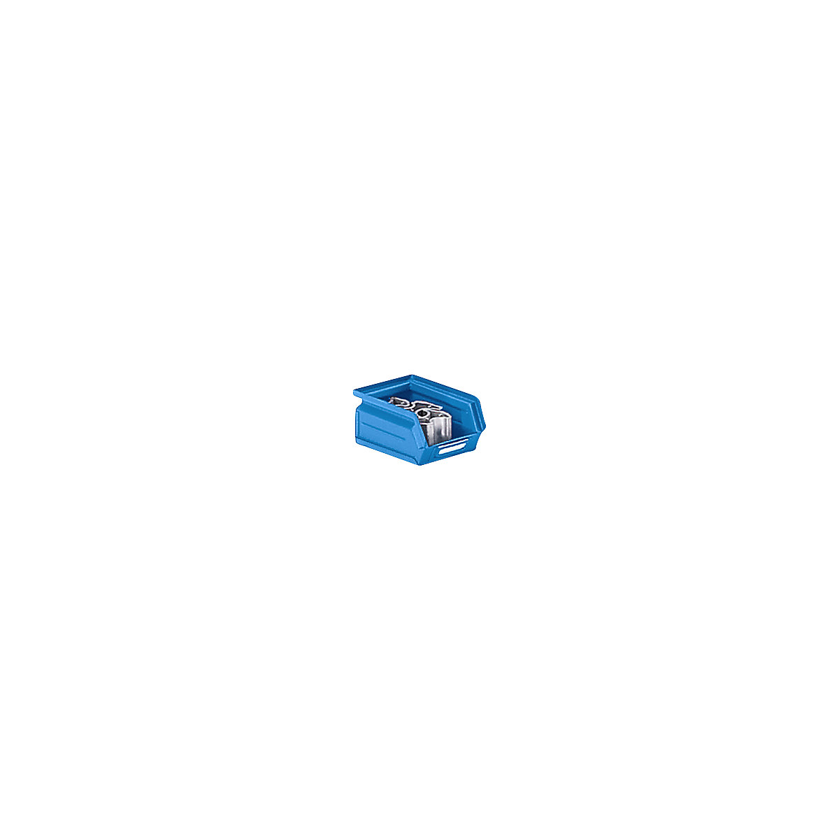 Cassettina per magazzinaggio in lamiera d'acciaio, lungh. x largh. x alt. 165 x 103 x 75 mm, blu chiaro-0