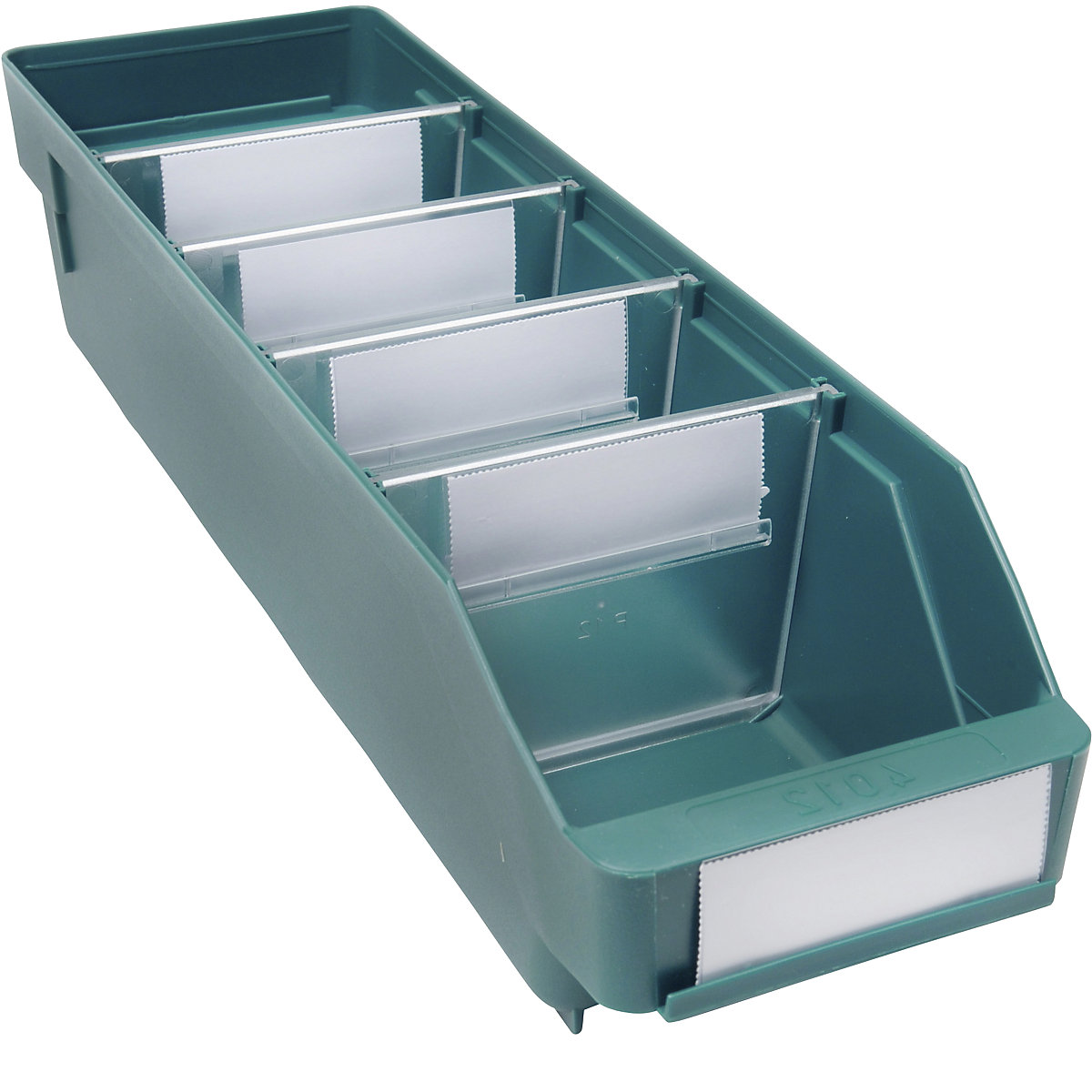 Cassettina per scaffali in polipropilene ad alta resistenza – STEMO, verde, lungh. x largh. x alt. 400 x 118 x 95 mm, conf. da 30 pz.-0