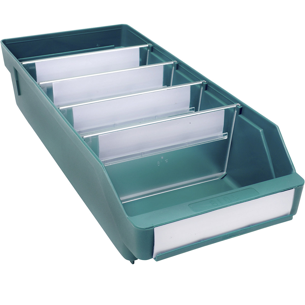 Cassettina per scaffali in polipropilene ad alta resistenza – STEMO, verde, lungh. x largh. x alt. 400 x 180 x 95 mm, conf. da 20 pz.-0