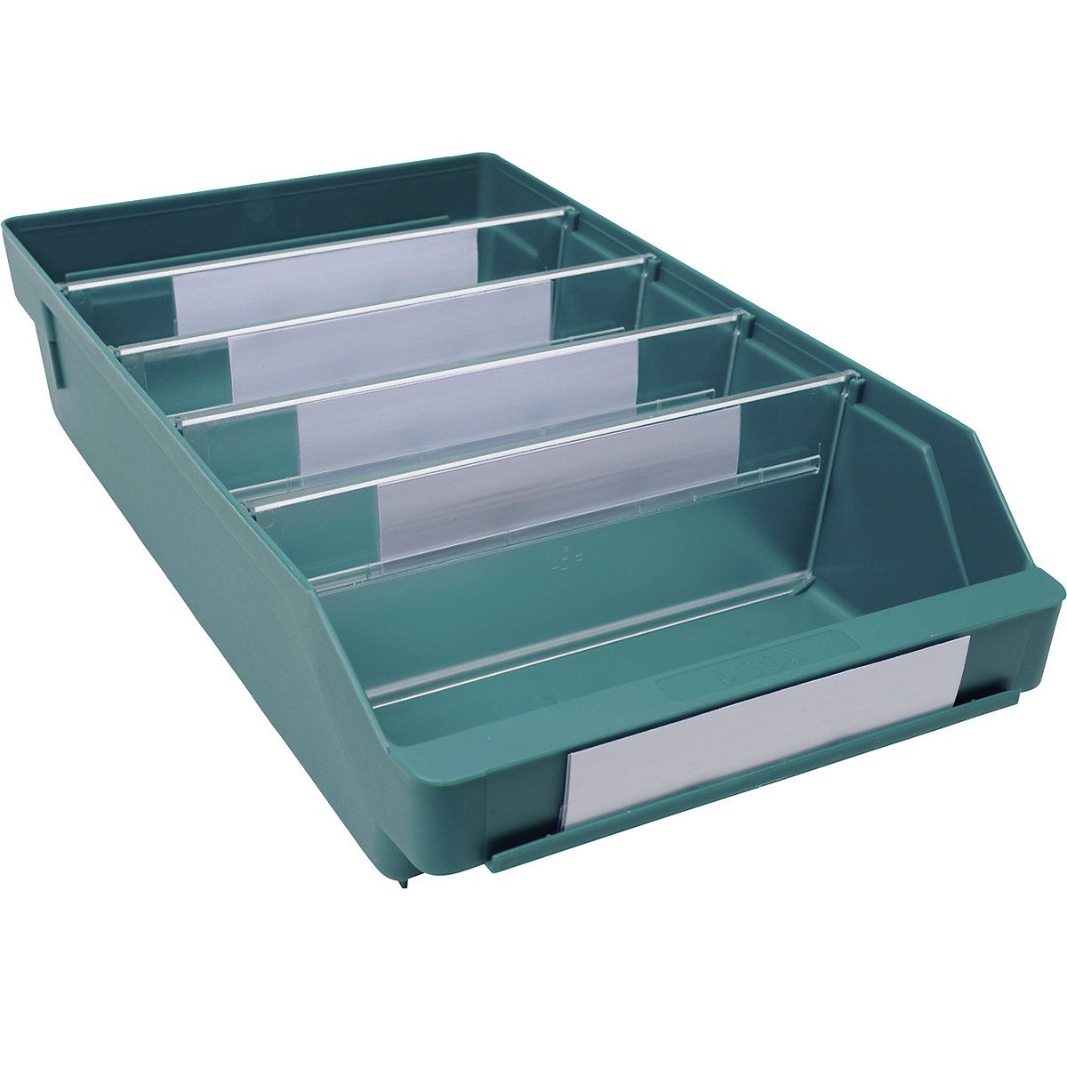 Cassettina per scaffali in polipropilene ad alta resistenza – STEMO, verde, lungh. x largh. x alt. 400 x 240 x 95 mm, conf. da 15 pz.-0