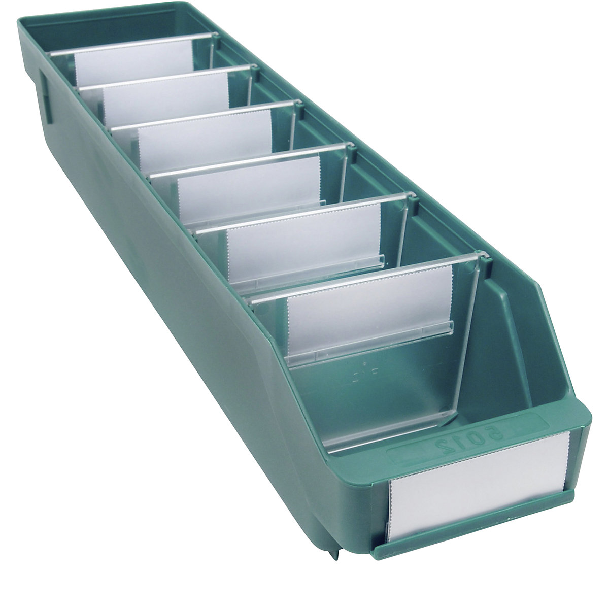 Cassettina per scaffali in polipropilene ad alta resistenza – STEMO, verde, lungh. x largh. x alt. 500 x 118 x 95 mm, conf. da 30 pz.-0