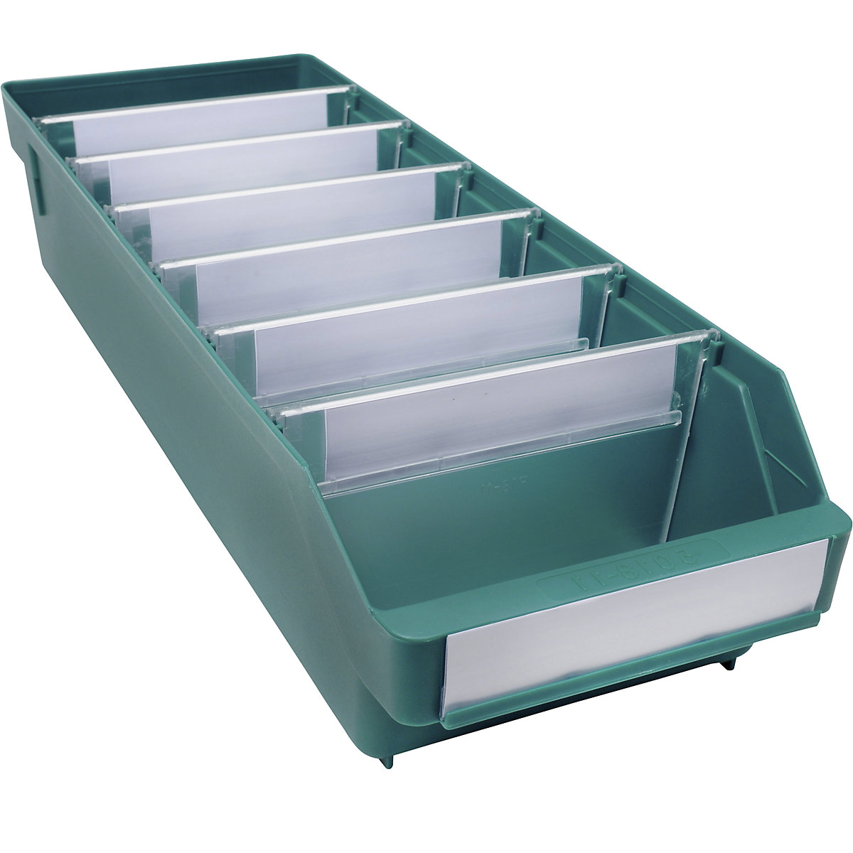 Cassettina per scaffali in polipropilene ad alta resistenza – STEMO, verde, lungh. x largh. x alt. 500 x 180 x 110 mm, conf. da 20 pz.-0