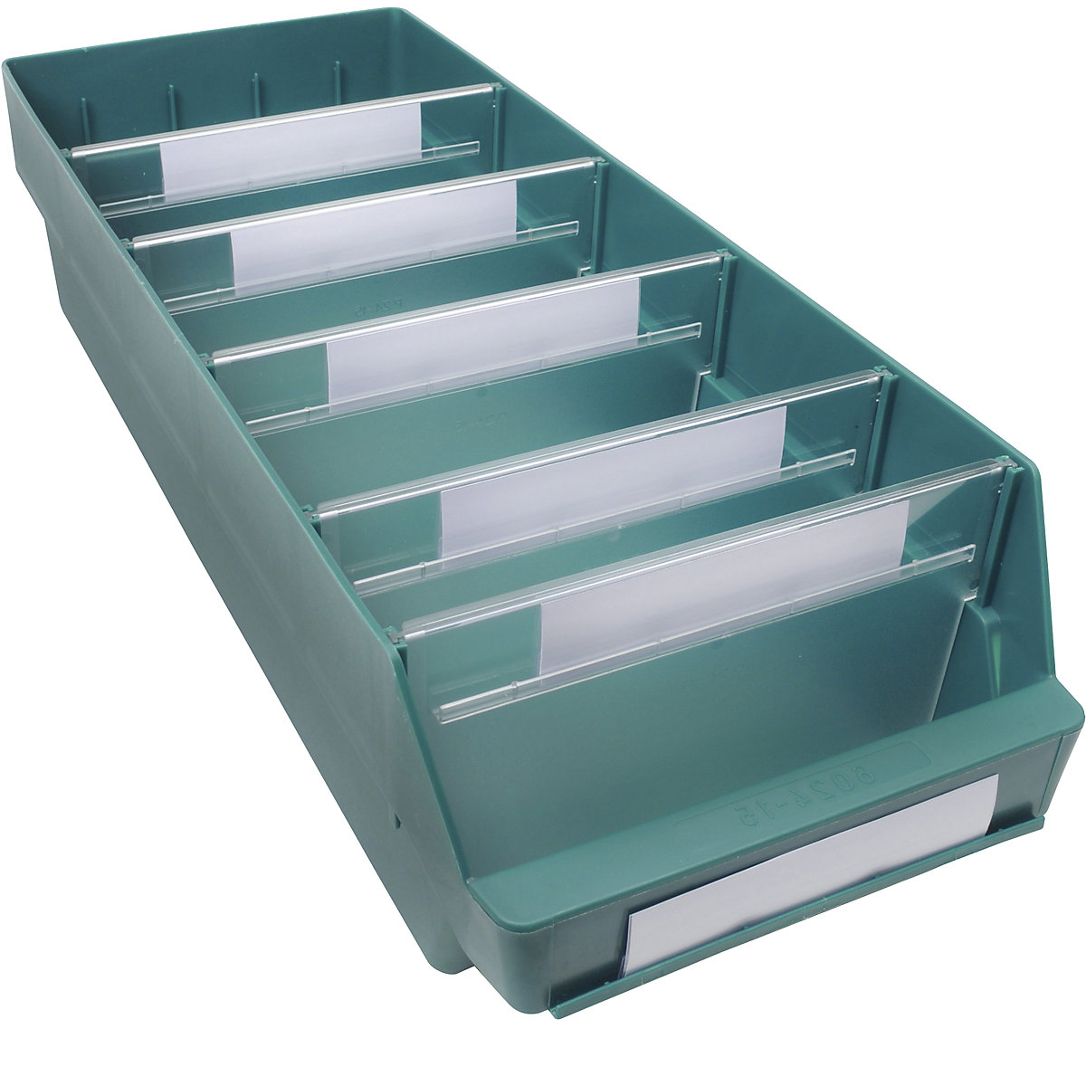 Cassettina per scaffali in polipropilene ad alta resistenza – STEMO, verde, lungh. x largh. x alt. 600 x 240 x 150 mm, conf. da 10 pz.-0