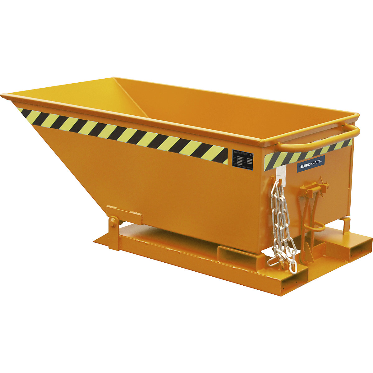 Contenitore ribaltabile con meccanismo di chiusura – eurokraft pro, struttura bassa, capacità 0,25 m³, arancione RAL 2000-0