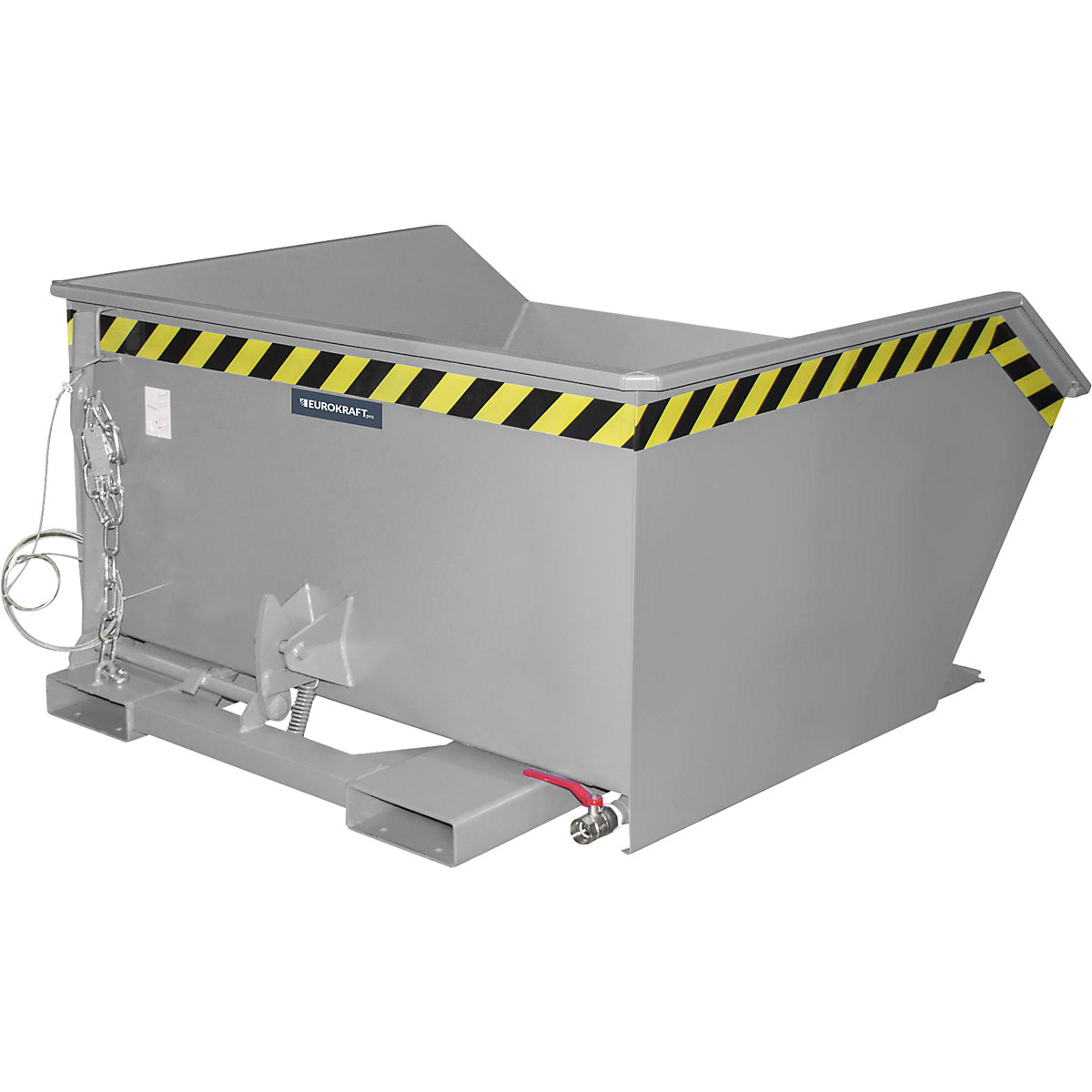 Contenitore ribaltabile per trucioli, altezza d'ingombro ridotta (E) – eurokraft pro, capacità 0,75 m³, grigio topo-0