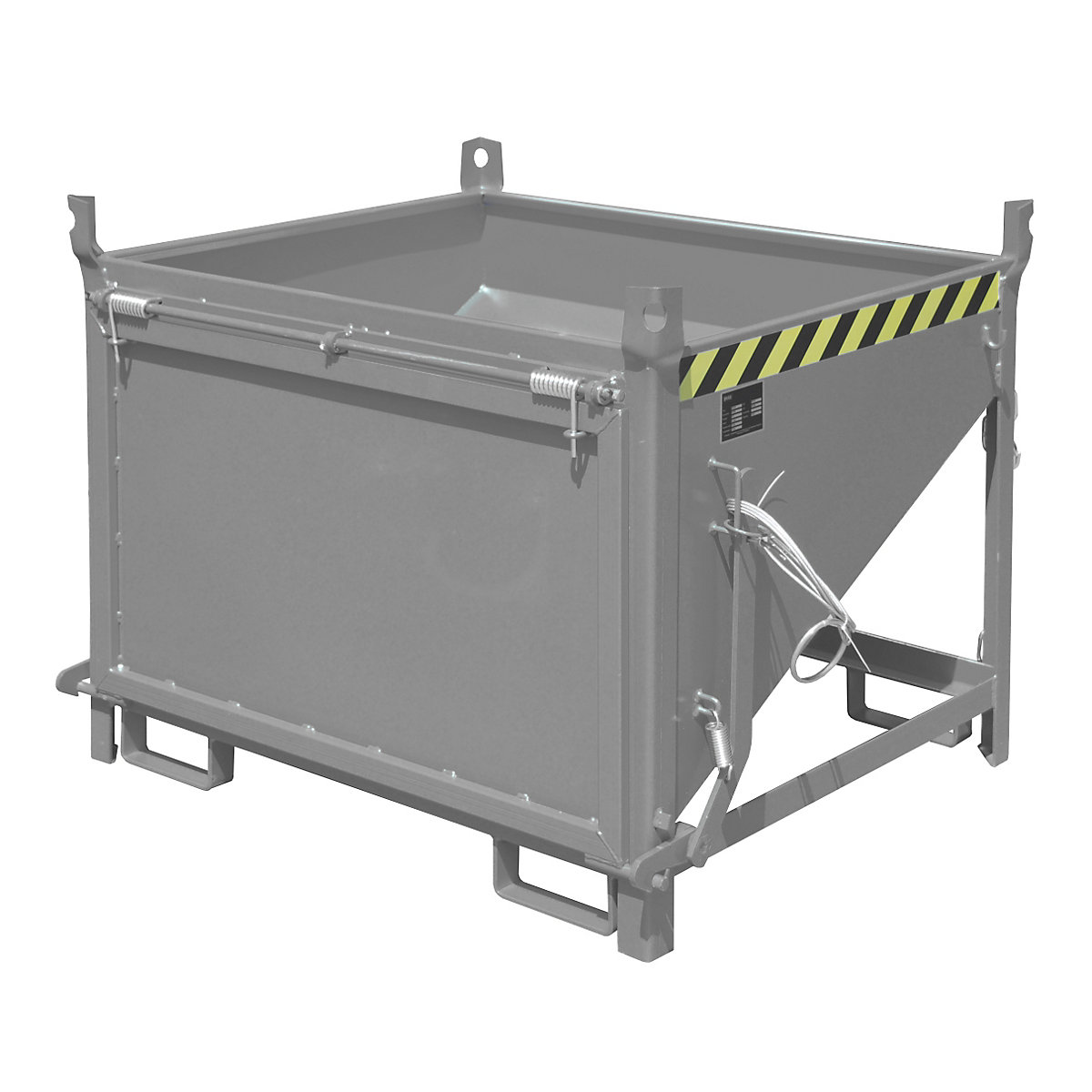 Contenitore silo – eurokraft pro, capacità 0,50 m³, con sportello sul lato corto, grigio topo RAL 7005-0