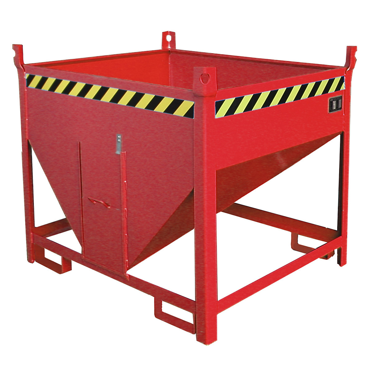 Contenitore silo – eurokraft pro, capacità 0,50 m³, con chiusura scorrevole sul lato corto, rosso fuoco RAL 3000-0