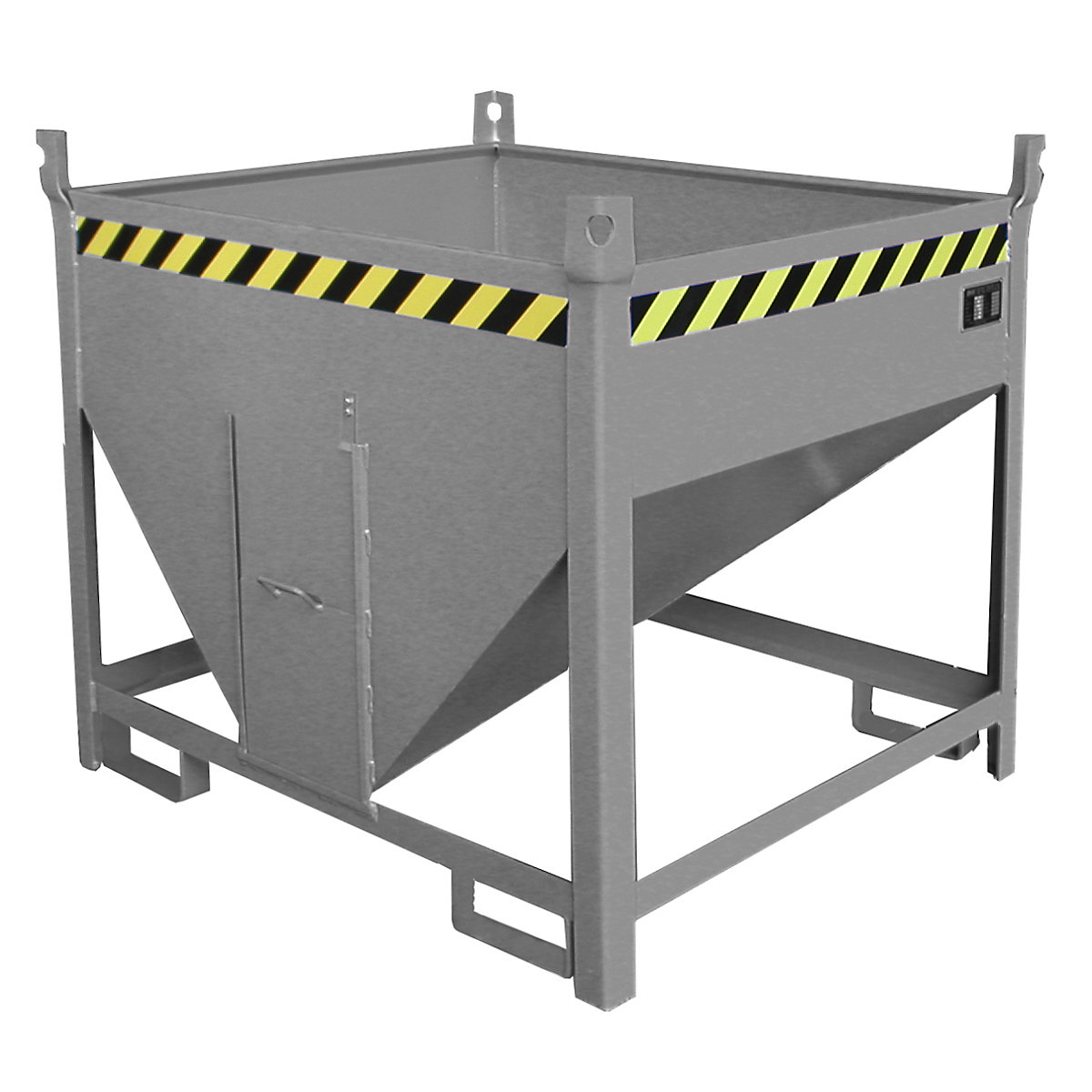 Contenitore silo – eurokraft pro, capacità 0,50 m³, con chiusura scorrevole sul lato corto, grigio topo RAL 7005-0