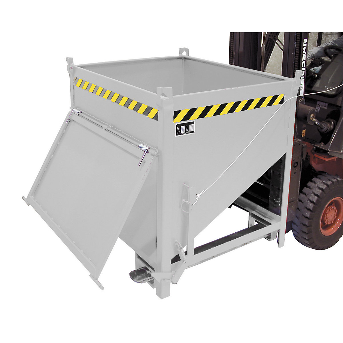 Contenitore silo – eurokraft pro, capacità 0,75 m³, con sportello sul lato corto, zincatura a fuoco-0