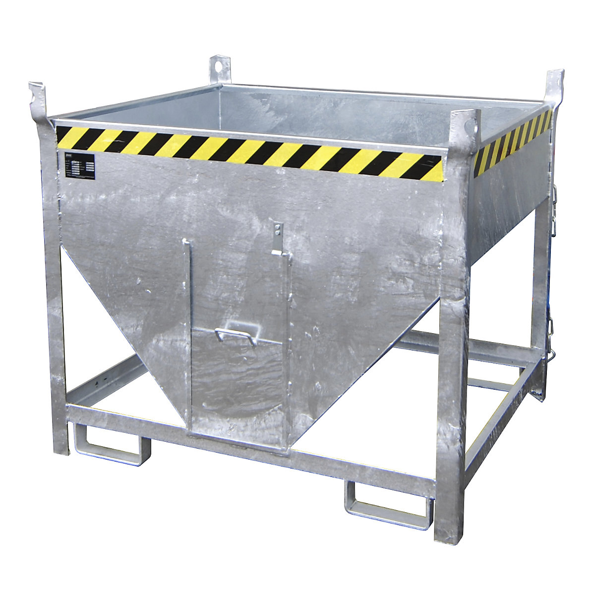 Contenitore silo – eurokraft pro, capacità 0,50 m³, con chiusura scorrevole sul lato corto, zincatura a fuoco-0
