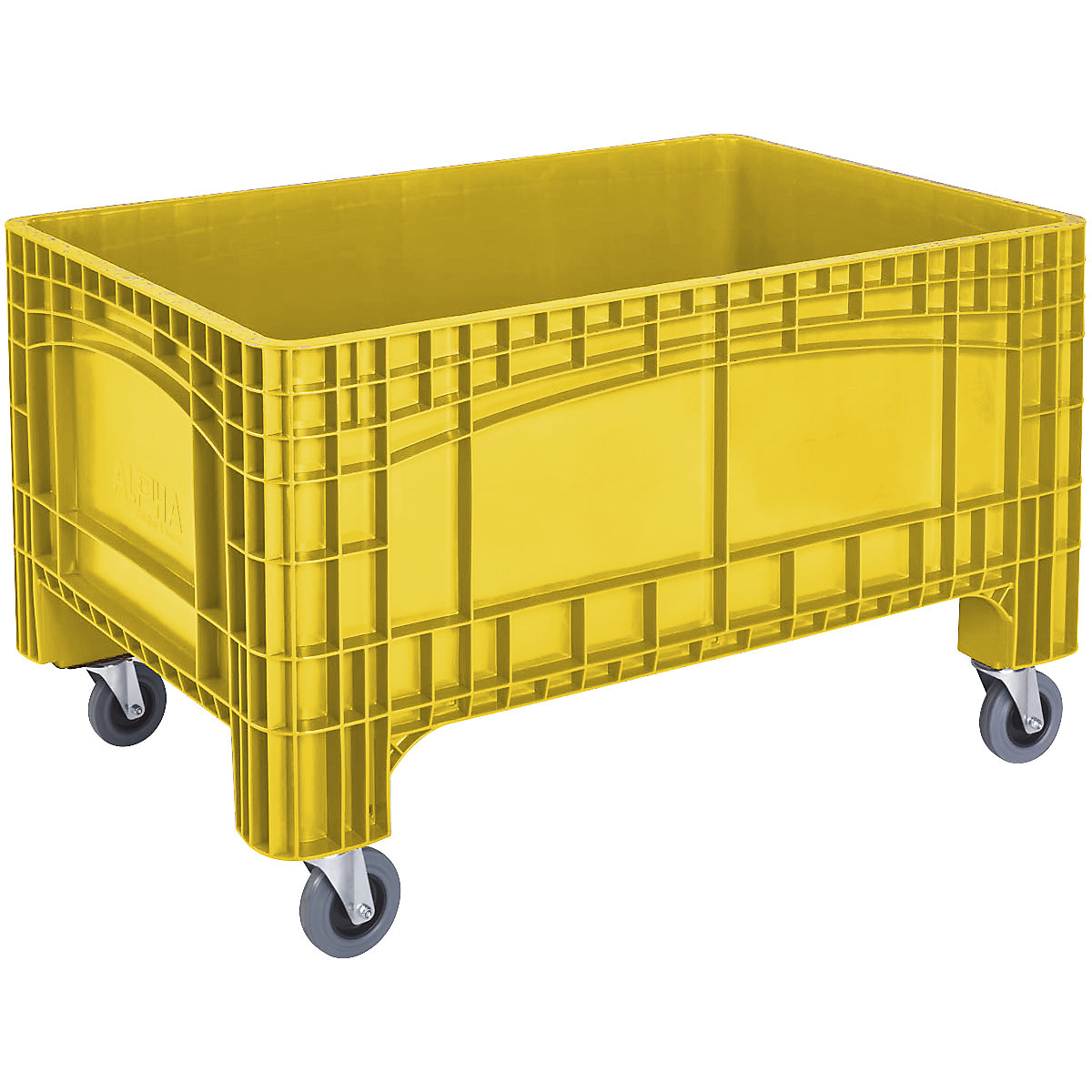 Contenitore supercapiente, capacità 354 l, 4 rotelle pivottanti, giallo-0