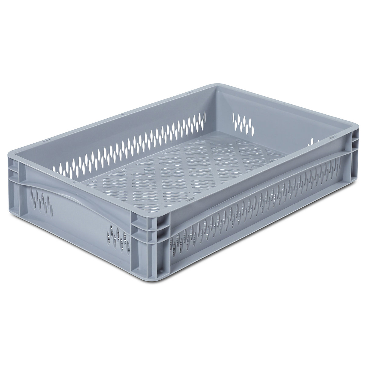 Contenitore a norma europea, lungh. x largh. 600 x 400 mm, pareti e fondo forati, altezza 120 mm-0
