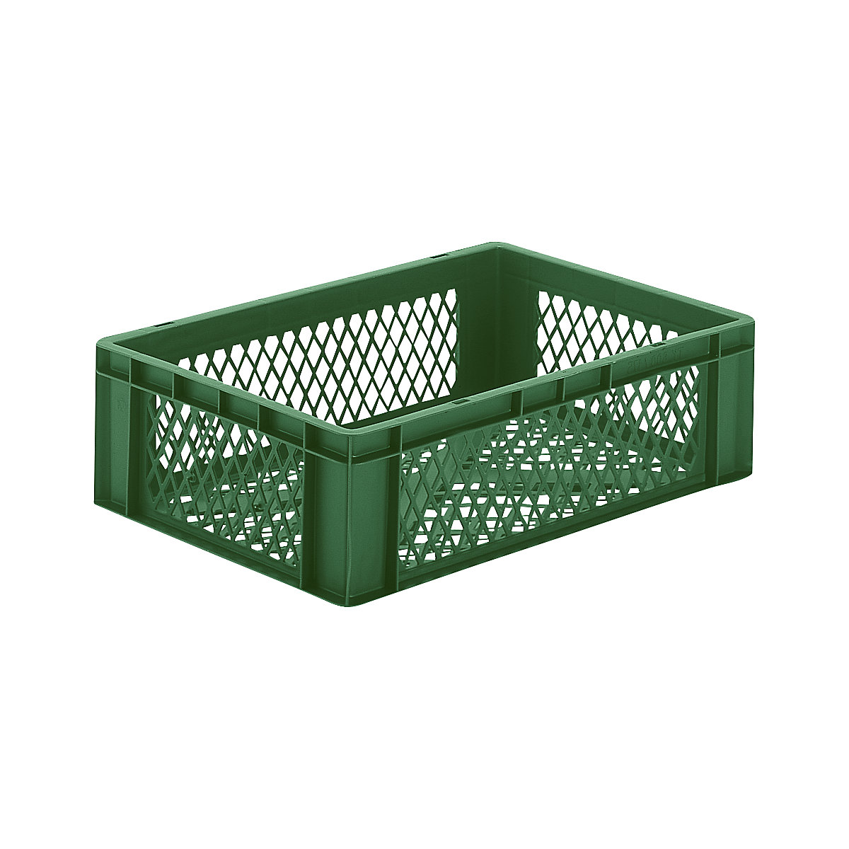 Contenitore impilabile formato Euro, pareti e fondo forati, lungh. x largh. x alt. 600 x 400 x 175 mm, verde, conf. da 5 pz.-0