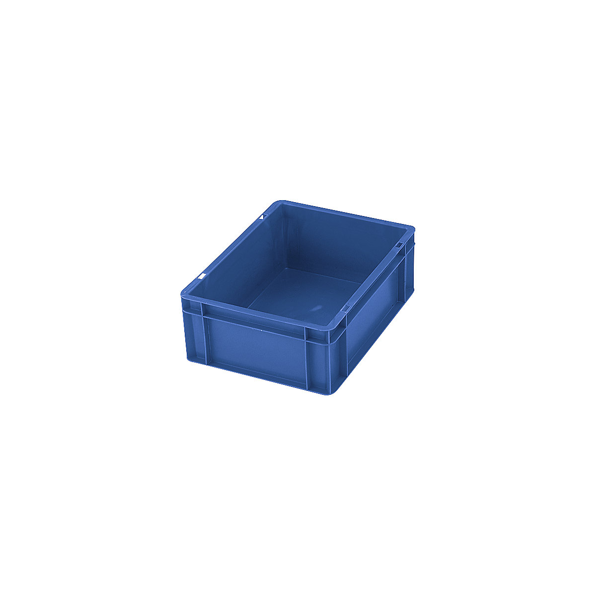 Contenitore impilabile formato Euro, pareti e fondo pieni, lungh. x largh. x alt. 600 x 400 x 75 mm, blu, conf. da 5 pz.-0