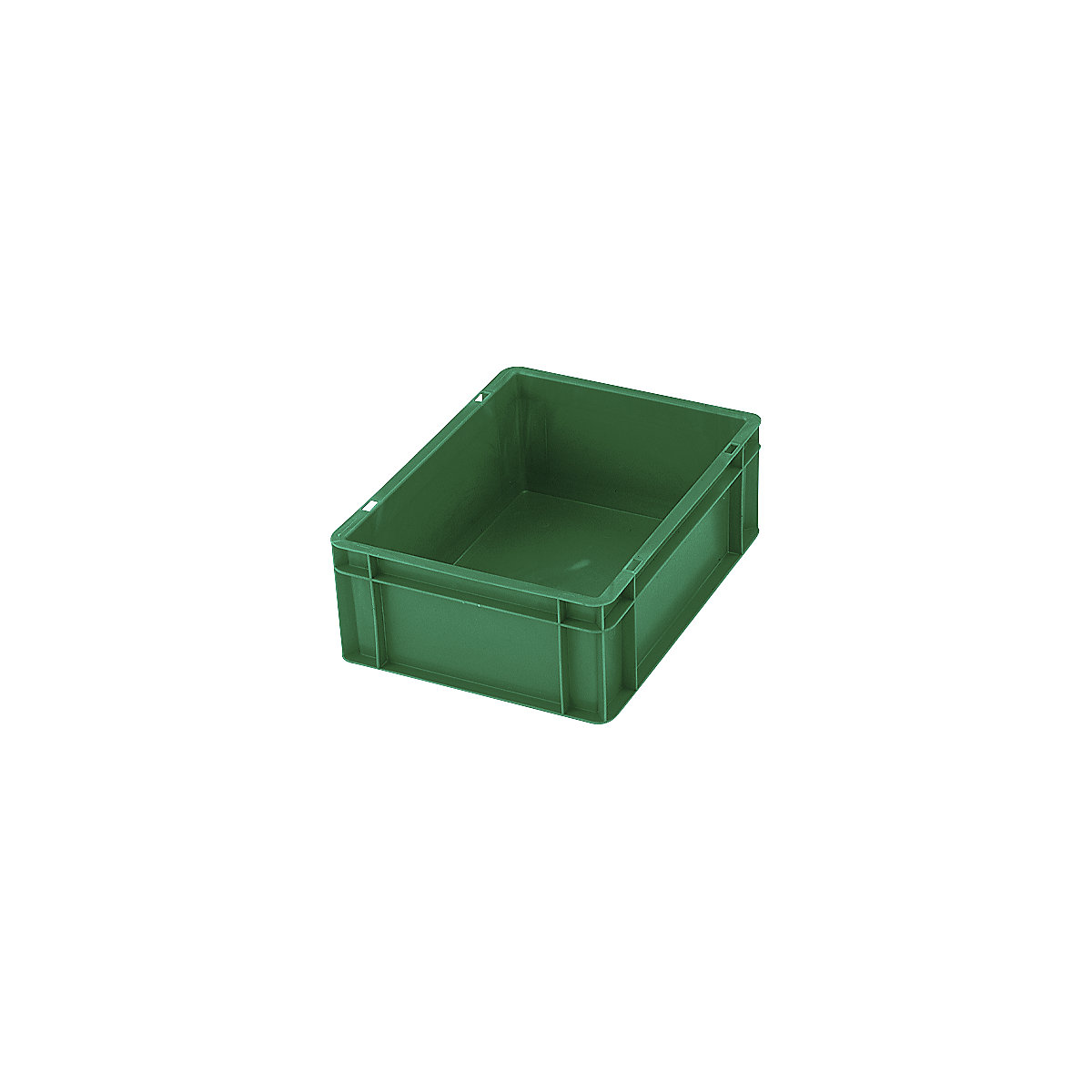 Contenitore impilabile formato Euro, pareti e fondo pieni, lungh. x largh. x alt. 600 x 400 x 75 mm, verde, conf. da 5 pz.-0
