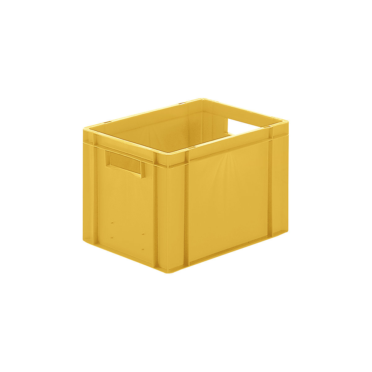 Contenitore impilabile formato Euro, pareti e fondo pieni, lungh. x largh. x alt. 400 x 300 x 270 mm, giallo, conf. da 5 pz.-0