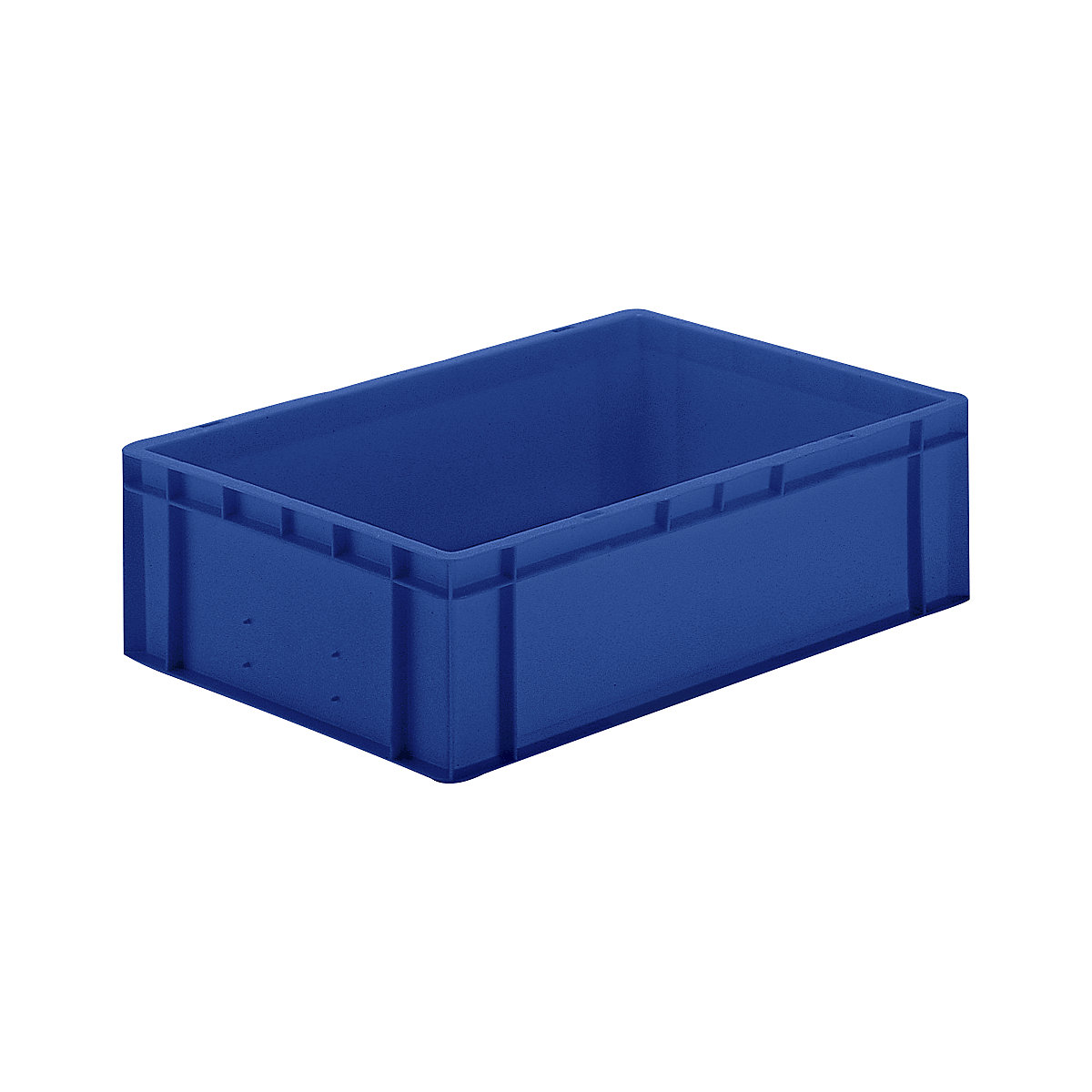 Contenitore impilabile formato Euro, pareti e fondo pieni, lungh. x largh. x alt. 600 x 400 x 175 mm, blu, conf. da 5 pz.-0