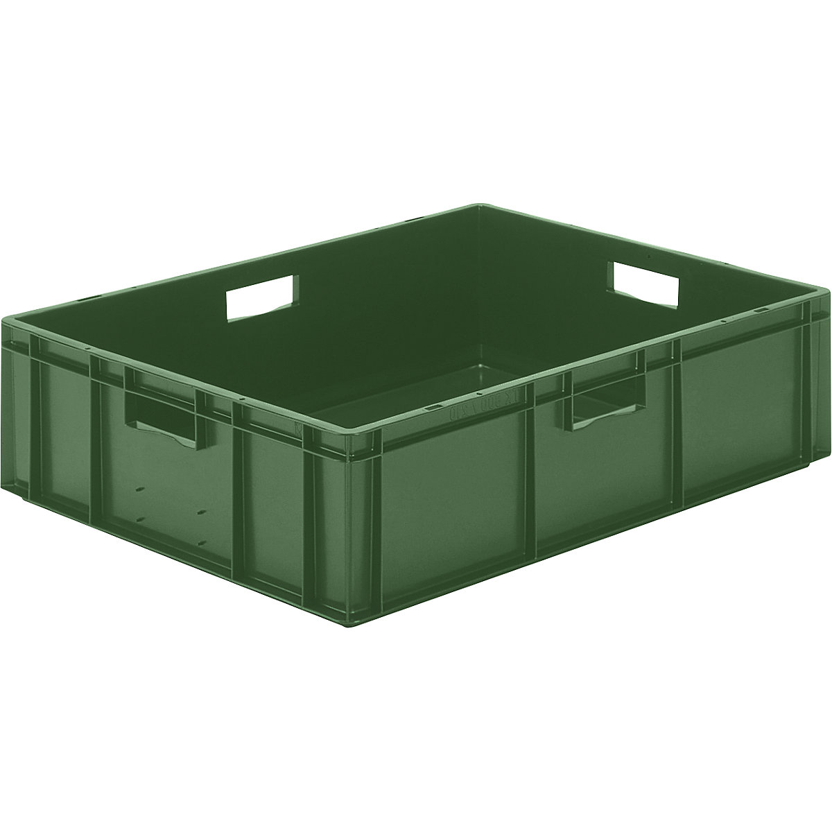 Contenitore impilabile formato Euro, pareti e fondo pieni, lungh. x largh. x alt. 800 x 600 x 210 mm, verde, conf. da 2 pz.-0
