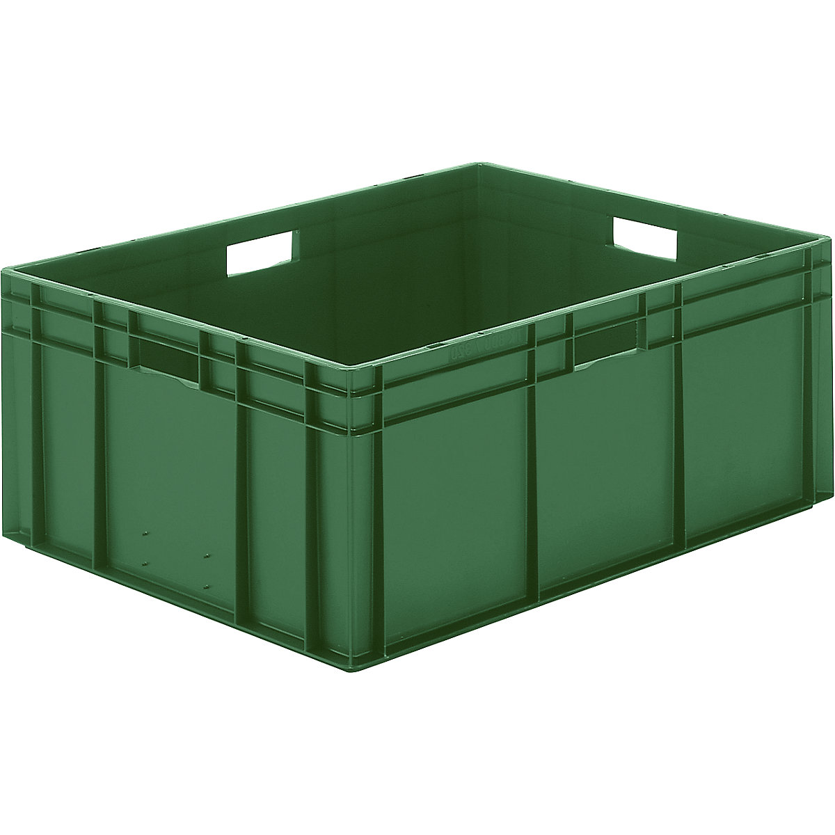Contenitore impilabile formato Euro, pareti e fondo pieni, lungh. x largh. x alt. 800 x 600 x 320 mm, verde, conf. da 2 pz.-0